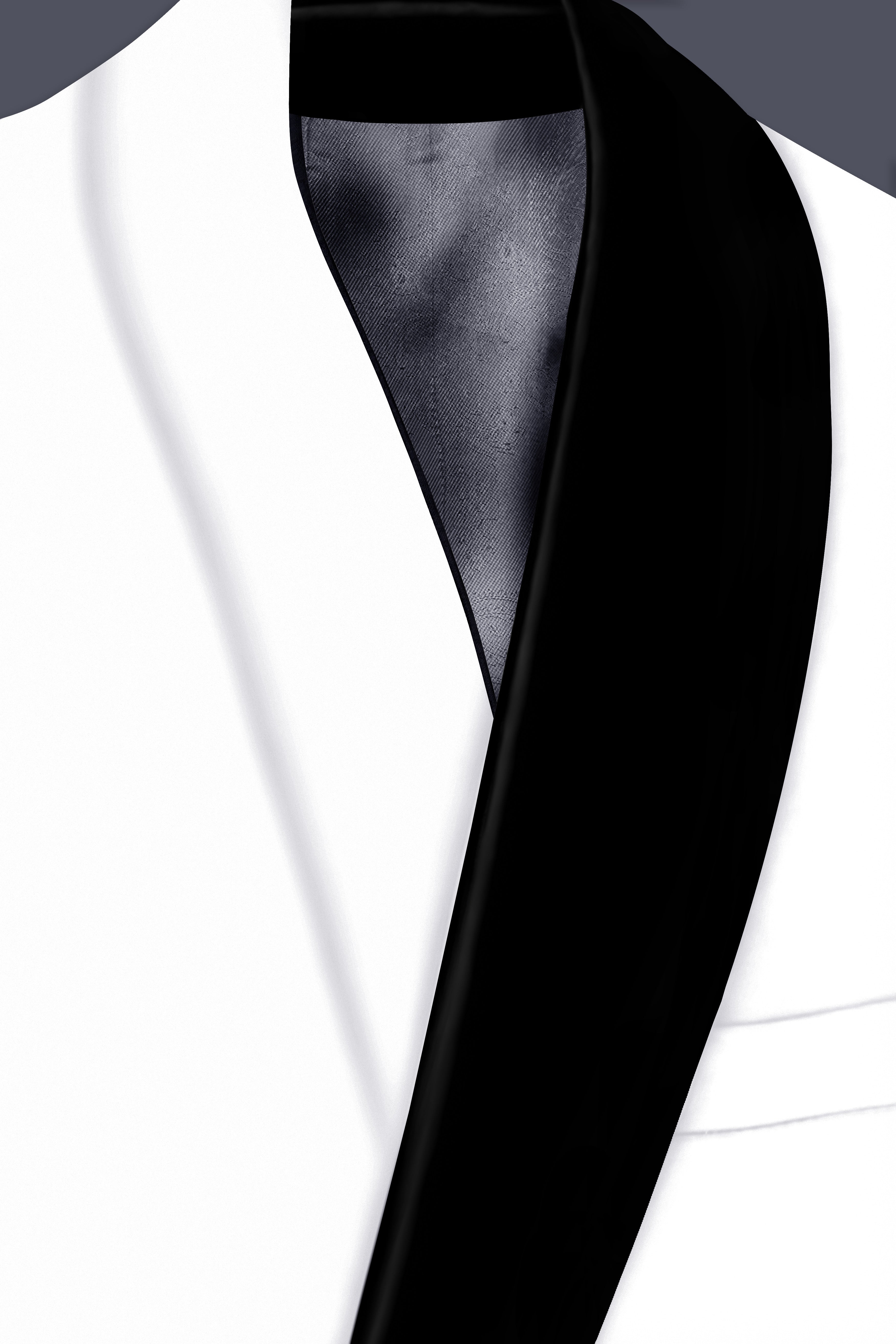 Shiro-Japanese Bright White 4-Way Stretch Wrinkle-Free Wool Rich Tuxedo Suit