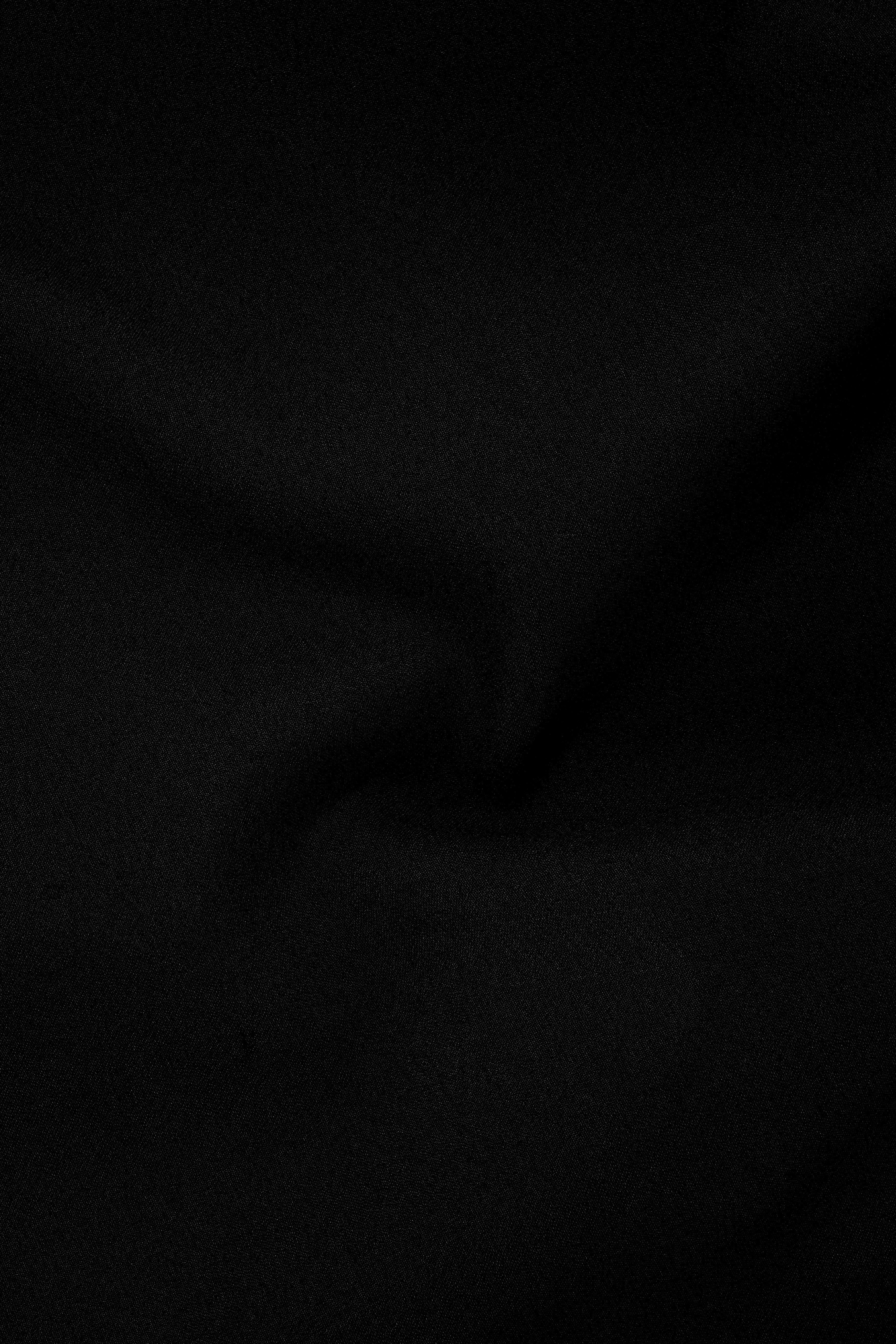 Kuro-Japanese Jade Black 4-Way Stretch Wrinkle-Free Wool Rich Bandhgala Suit