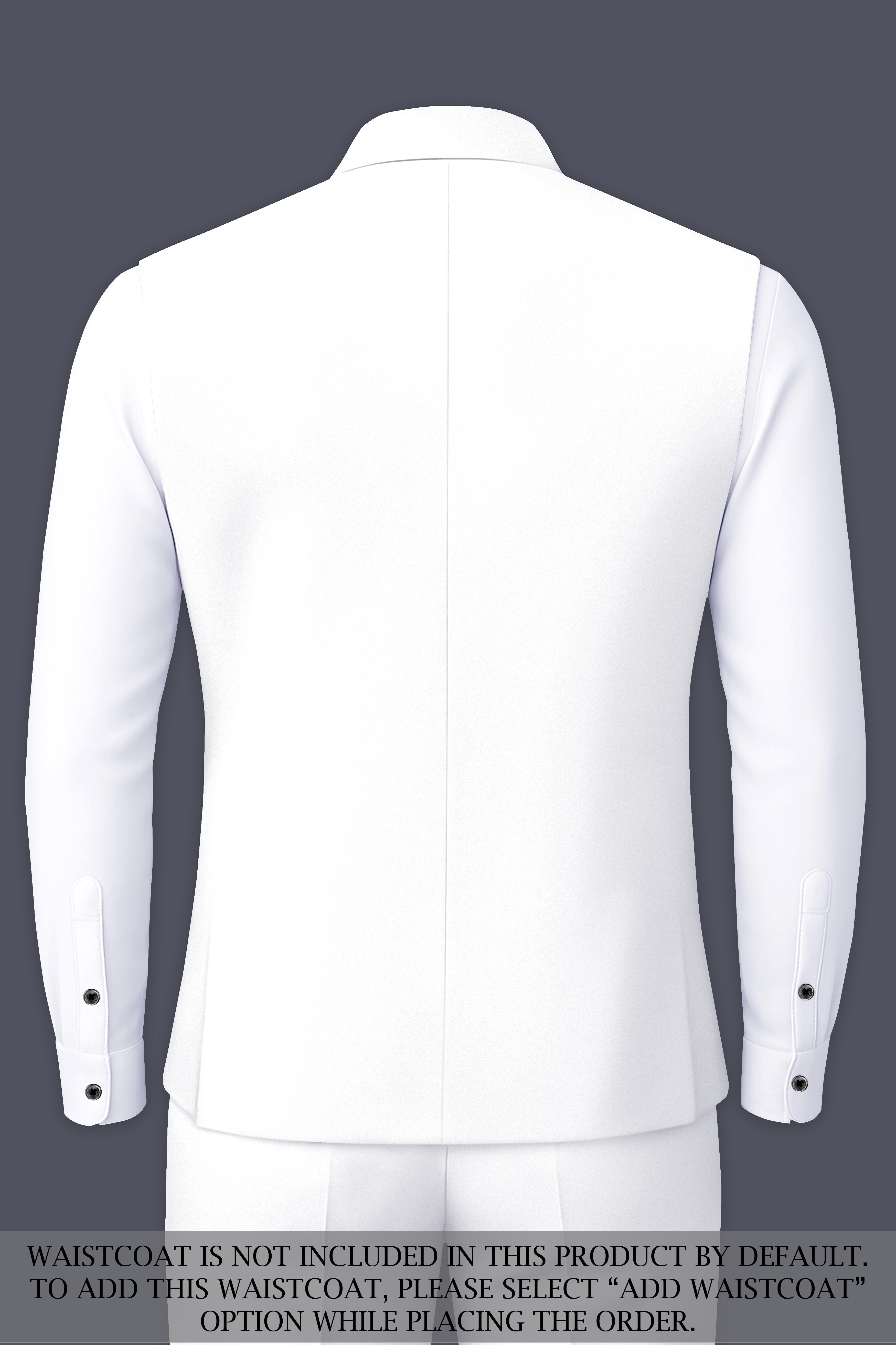 Shiro-Japanese Bright White 4-Way Stretch Wrinkle-Free Wool Rich Bandhgala Suit