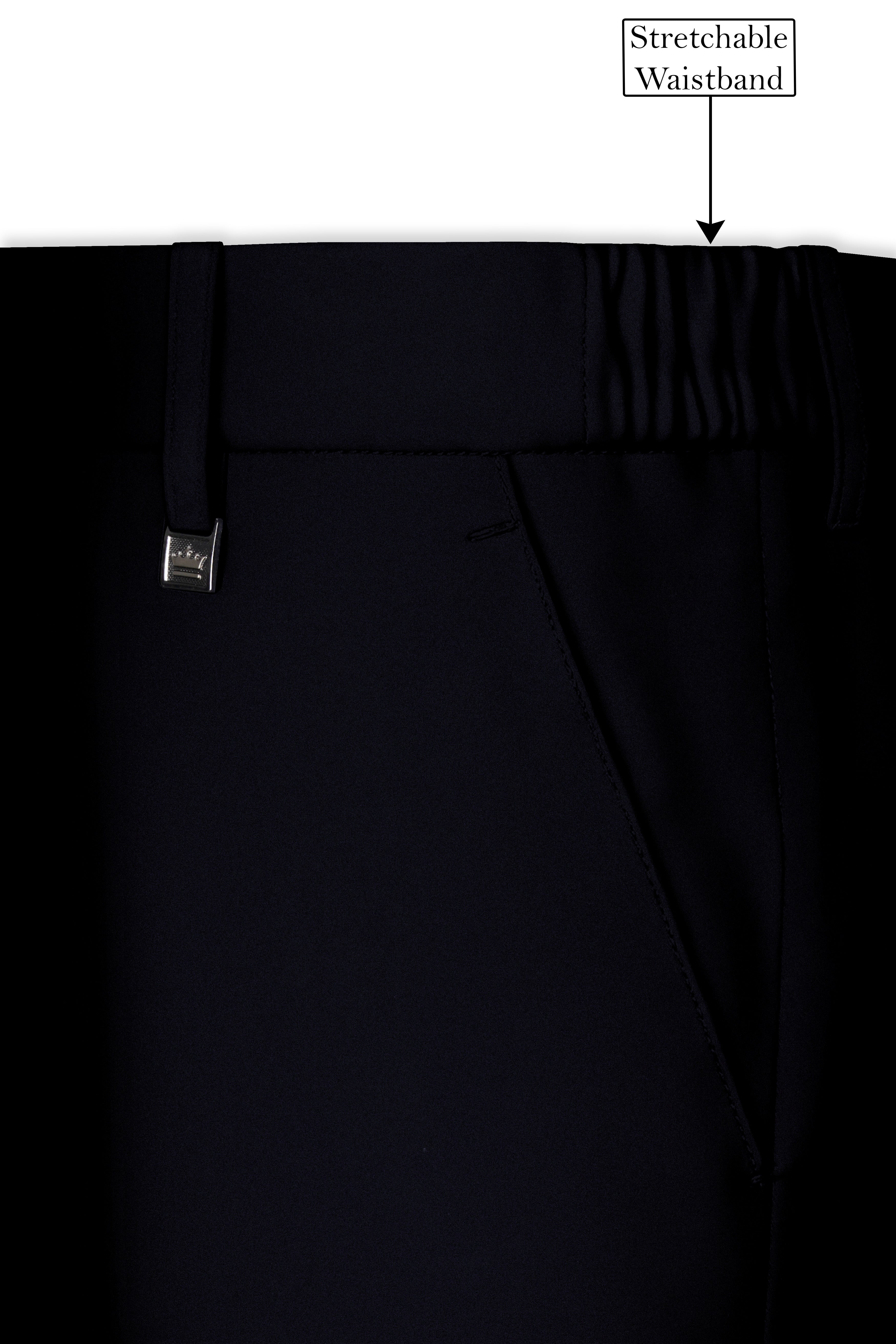 Aozora-Japanese Marine Blue 4-Way Stretch Wrinkle-Free Wool Rich Bandhgala Suit