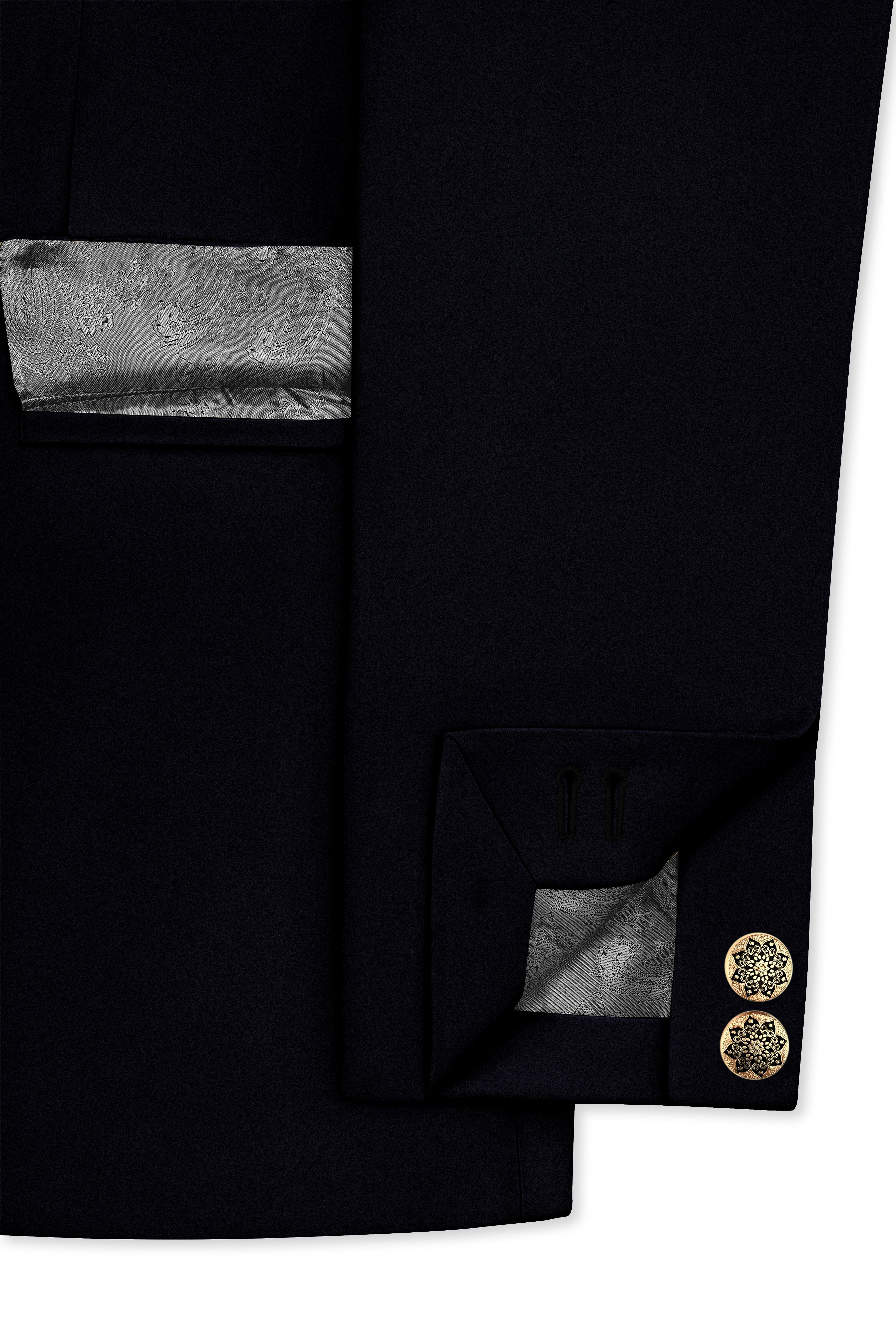 Aozora-Japanese Marine Blue 4-Way Stretch Wrinkle-Free Wool Rich Bandhgala Suit