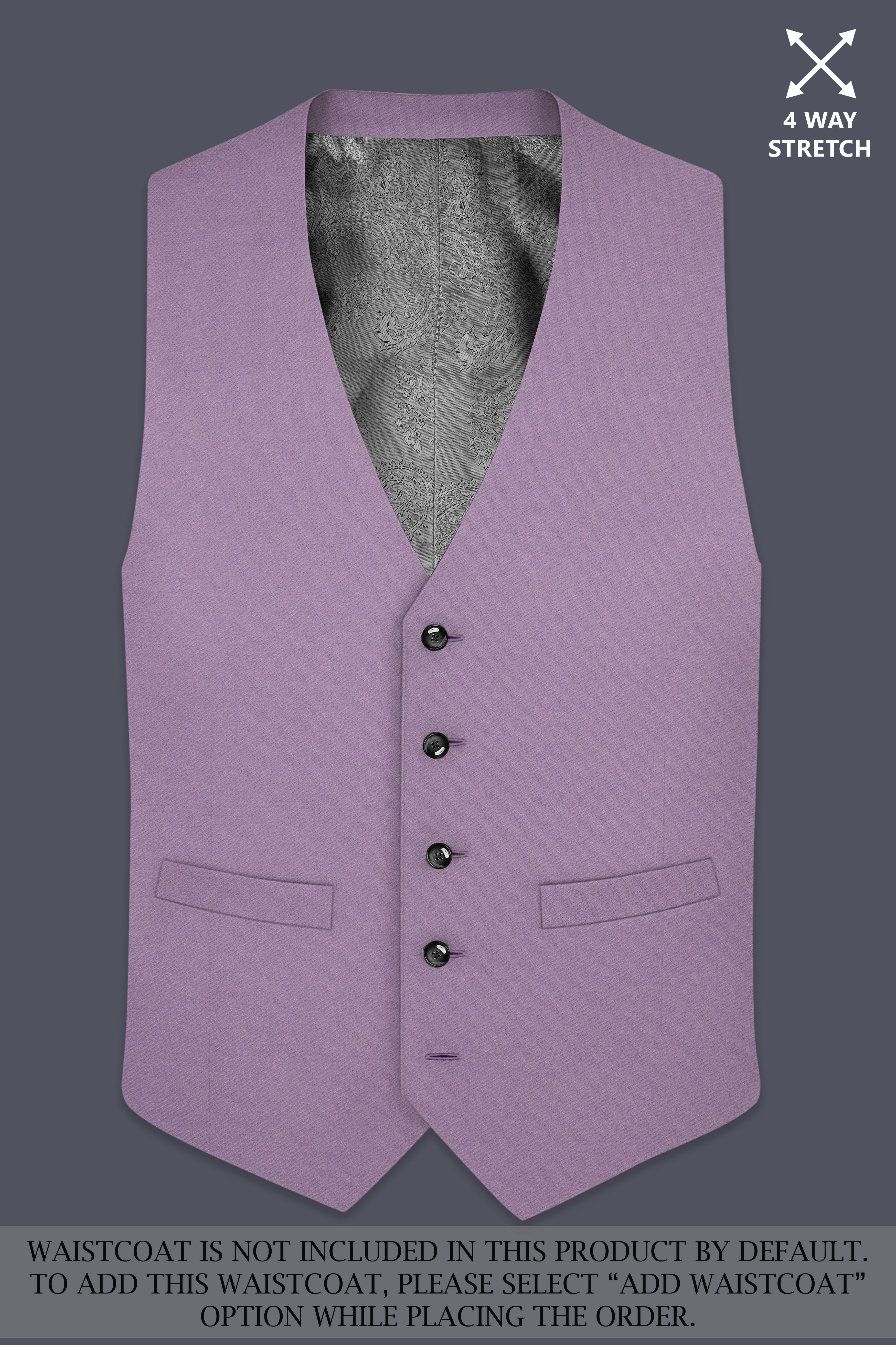 Violeto-Korean Mobster Purple 4-Way Stretch Wrinkle-Free Fluid Drape Fabric Single Breasted Suit
