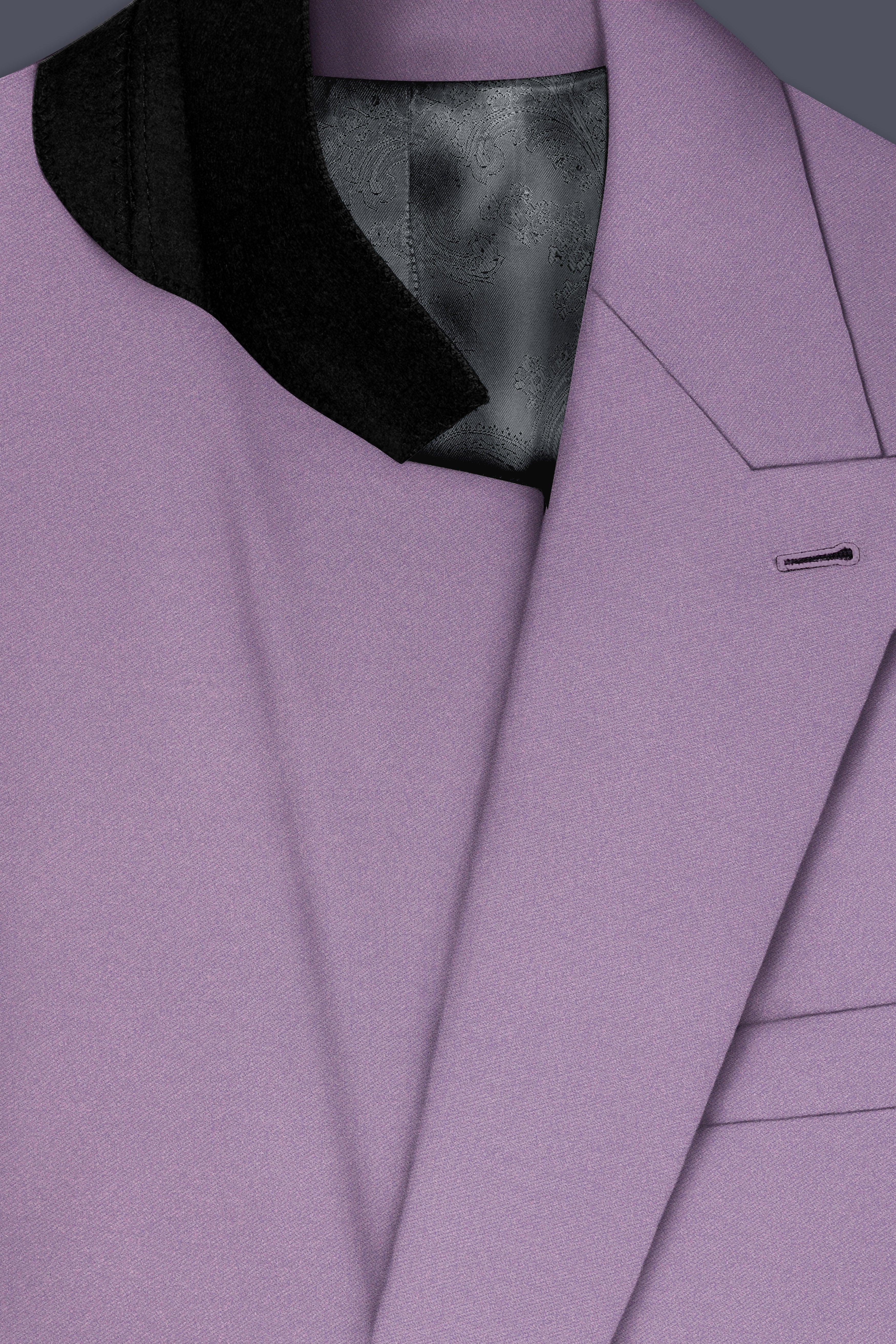 Violeto-Korean Mobster Purple 4-Way Stretch Wrinkle-Free Wool Rich Double Breasted Suit