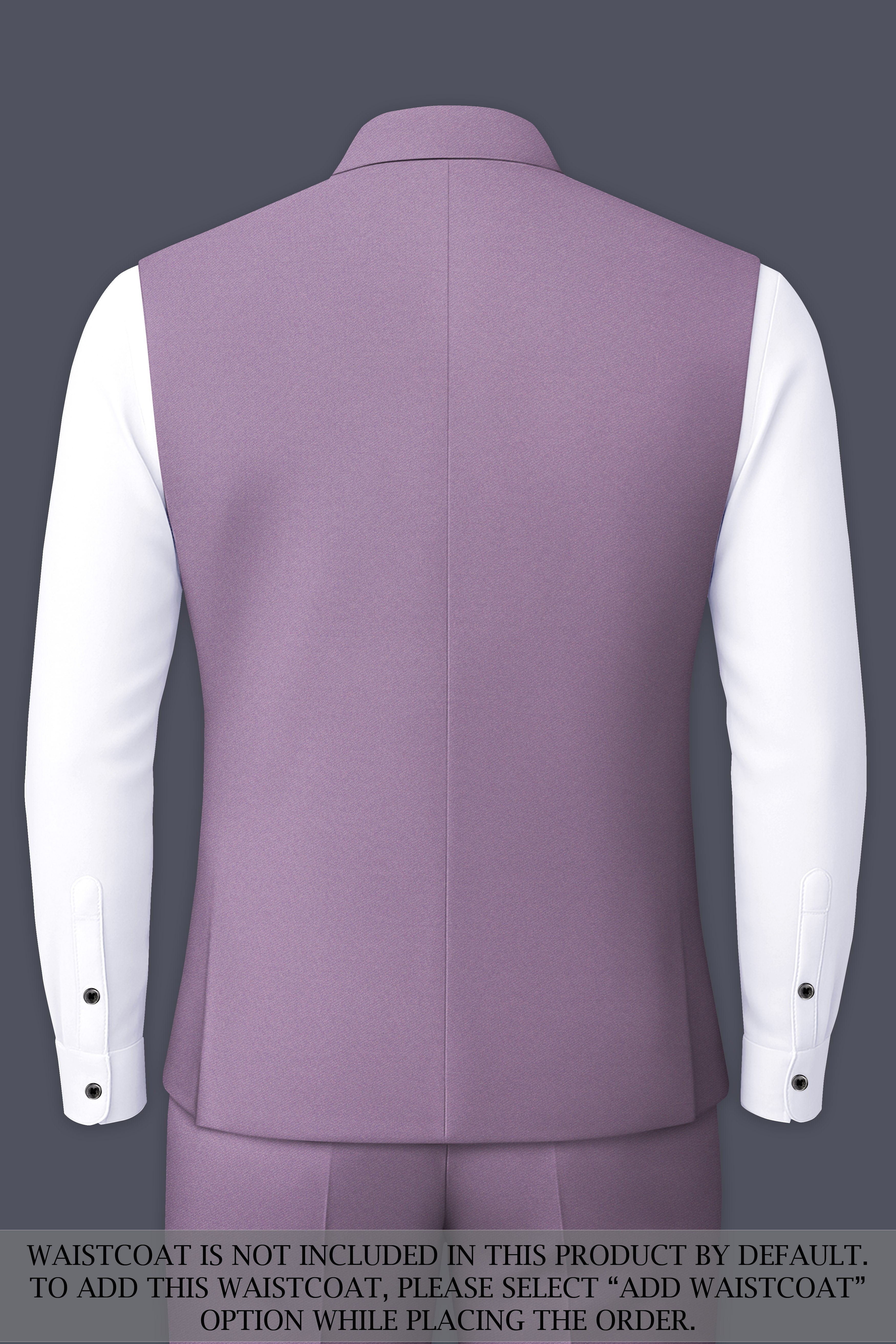 Violeto-Korean Mobster Purple 4-Way Stretch Wrinkle-Free Wool Rich Cross Placket Bandhgala Suit