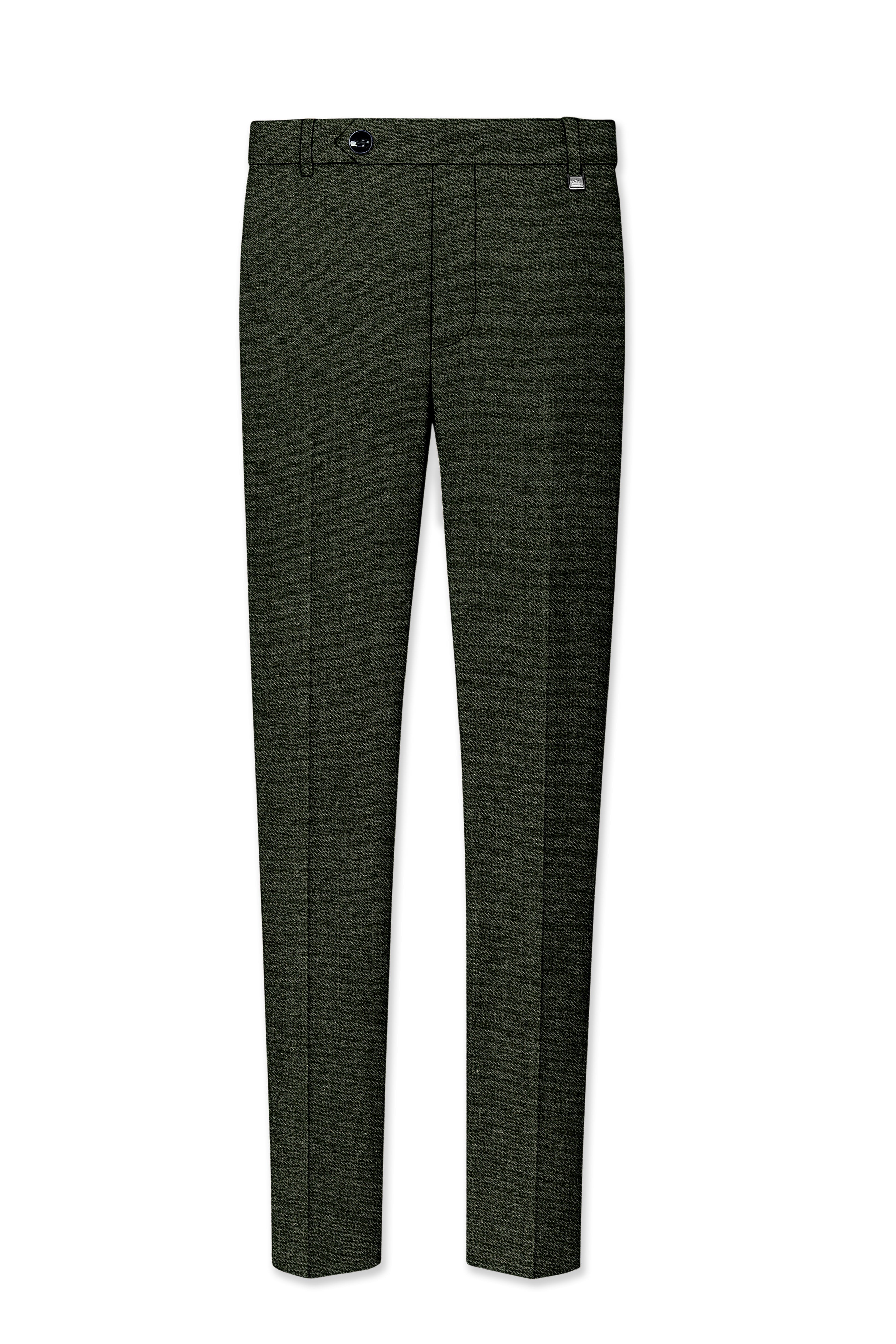 Virenza-Rangoon Green Textured Tweed Double Breasted Suit