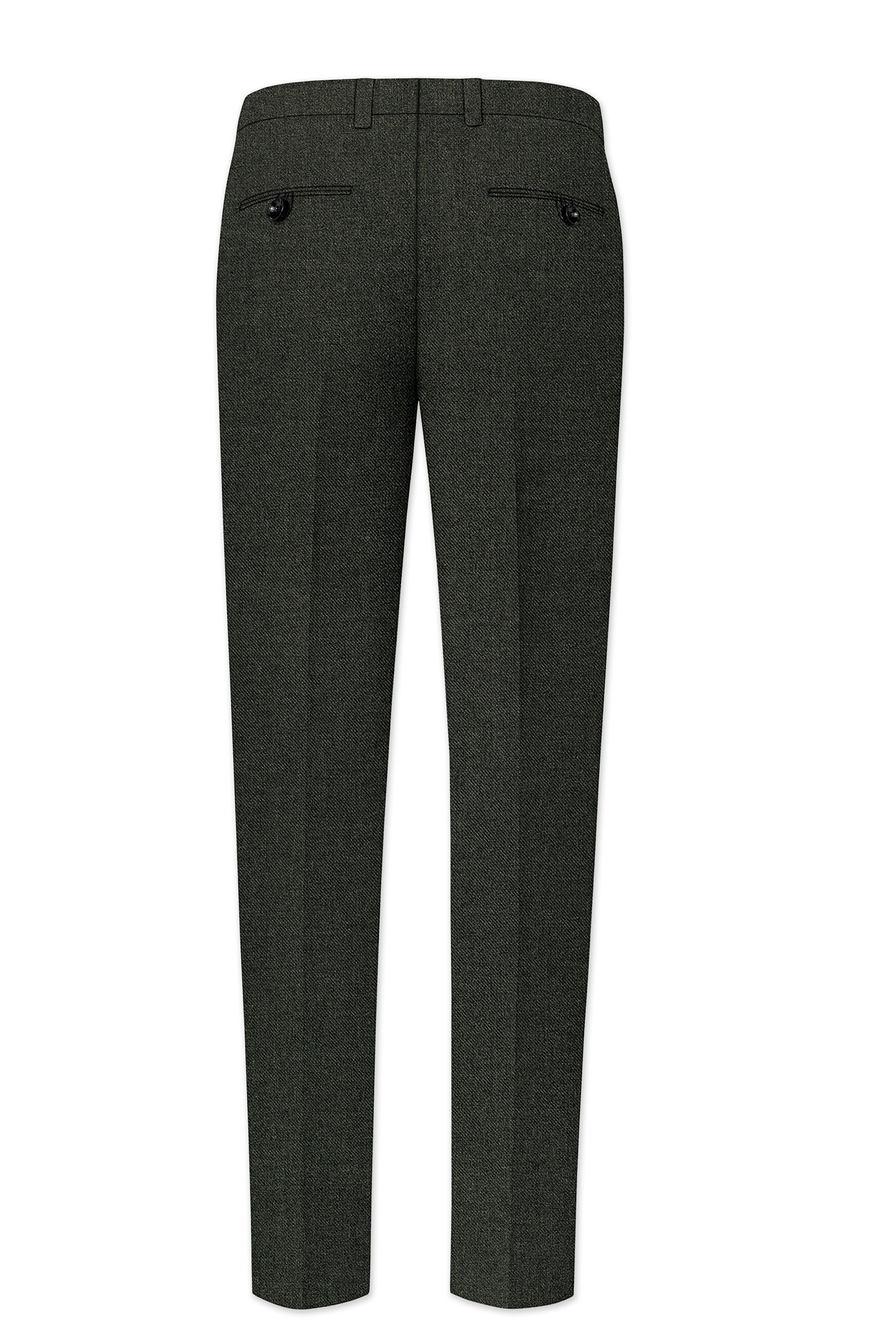 Virenza-Rangoon Green Textured Tweed Double Breasted Suit