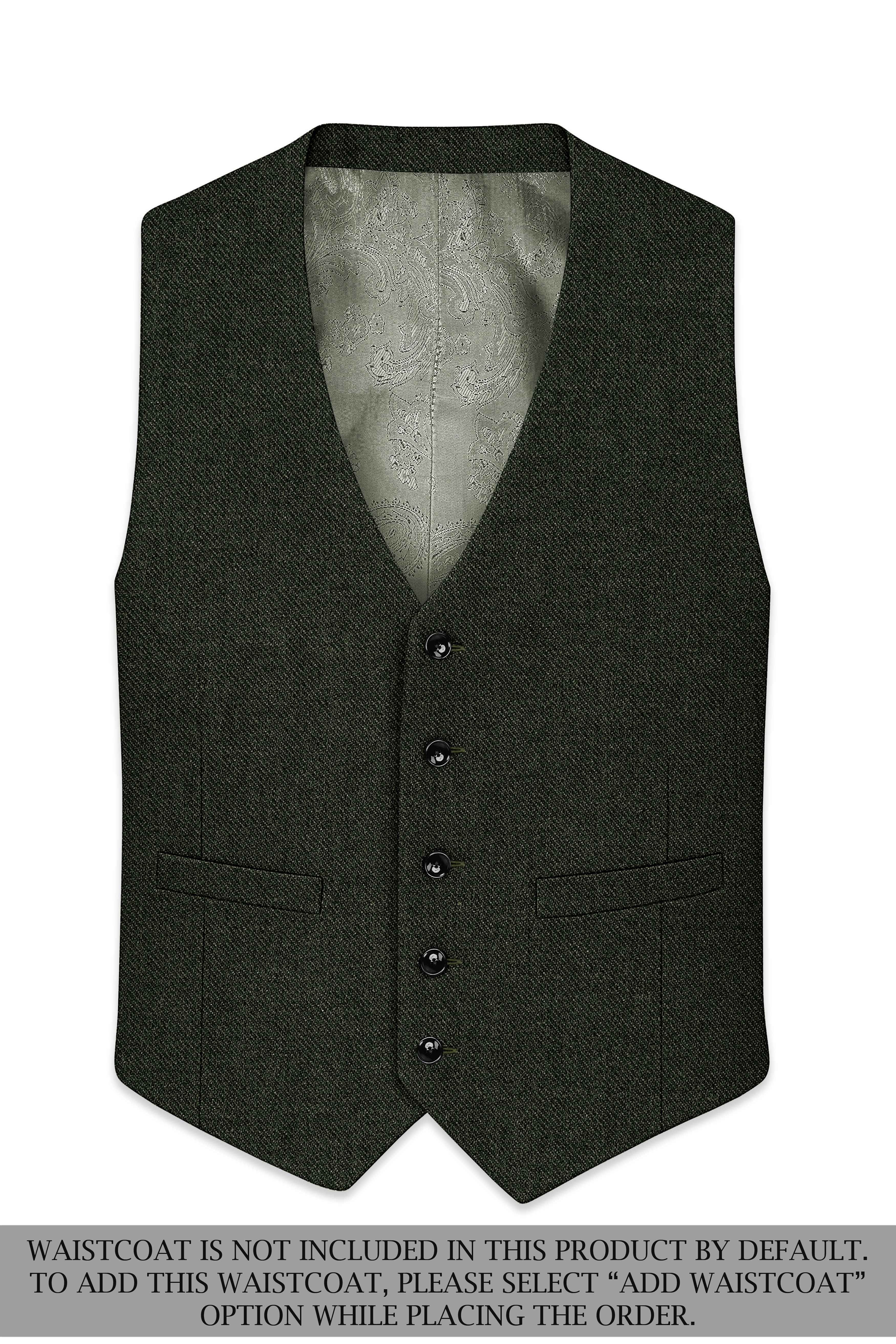 Virenza-Rangoon Green Textured Tweed Single Breasted Sports Suit