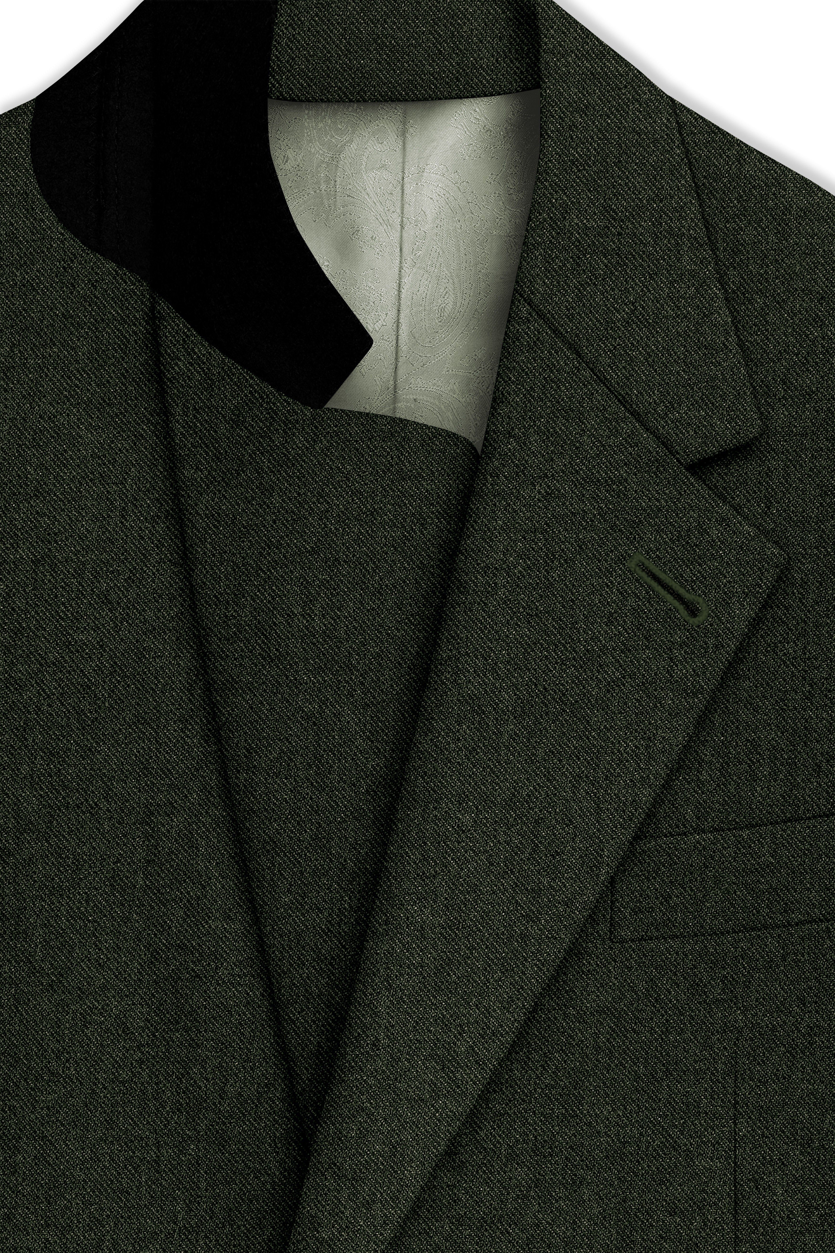 Virenza-Rangoon Green Textured Tweed Single Breasted Sports Suit