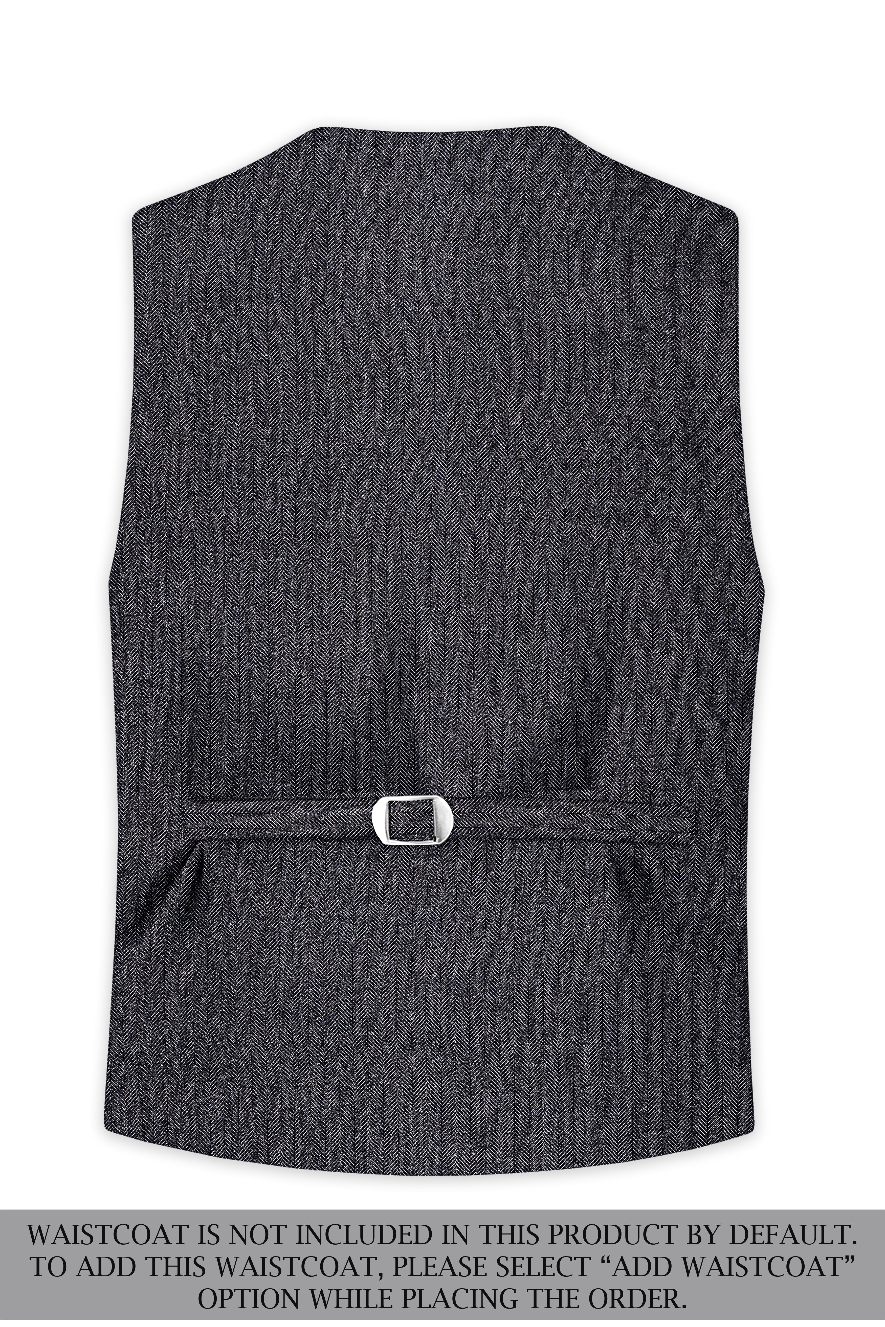 Silvoro-Iridium Gray Herringbone Textured Tweed Single Breasted Sports Suit