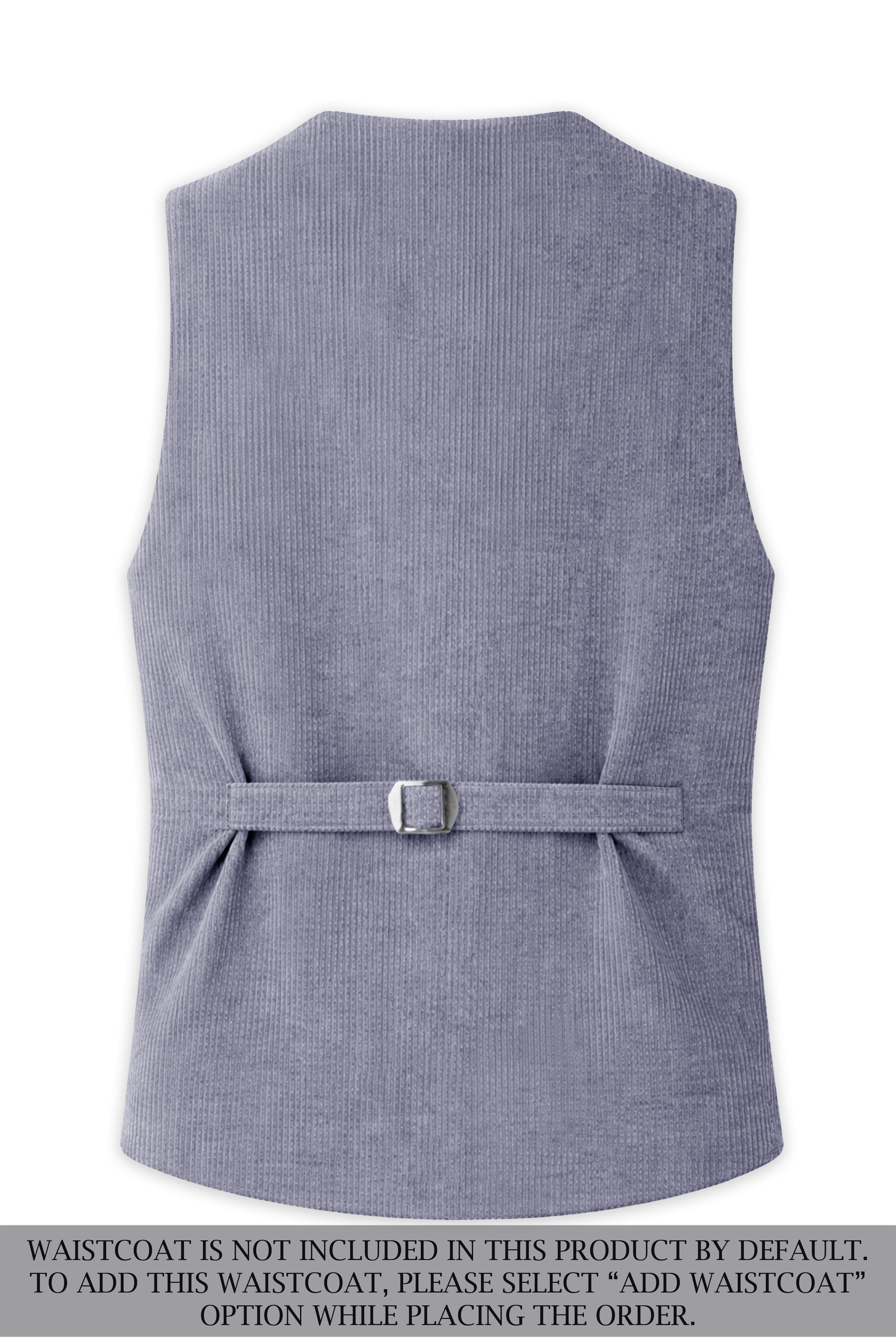 Ribvoro-Topaz Gray Corduroy Premium Single Breasted Sports Suit