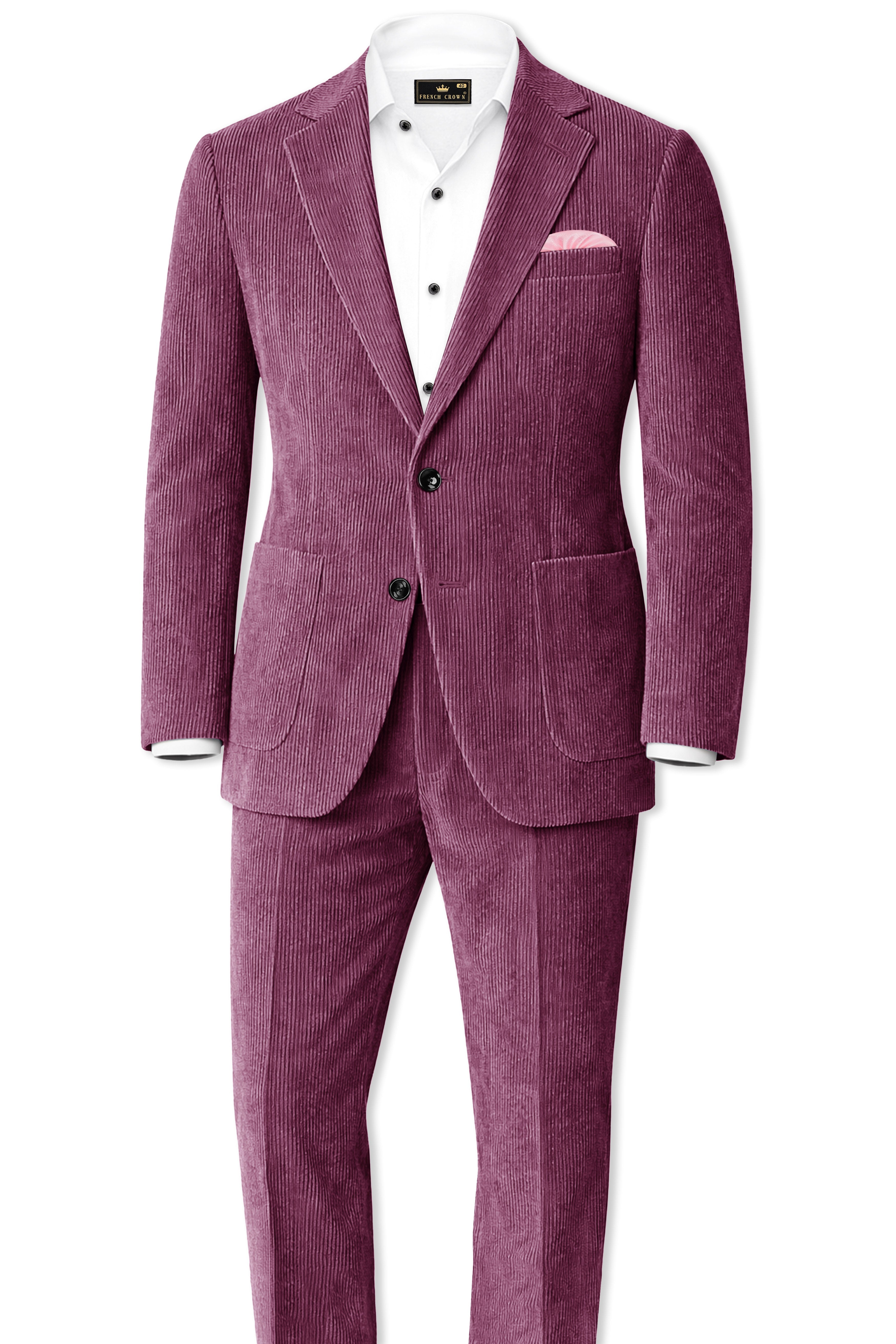 Roselux-Cosmic Pink Corduroy Premium Single Breasted Sports Suit