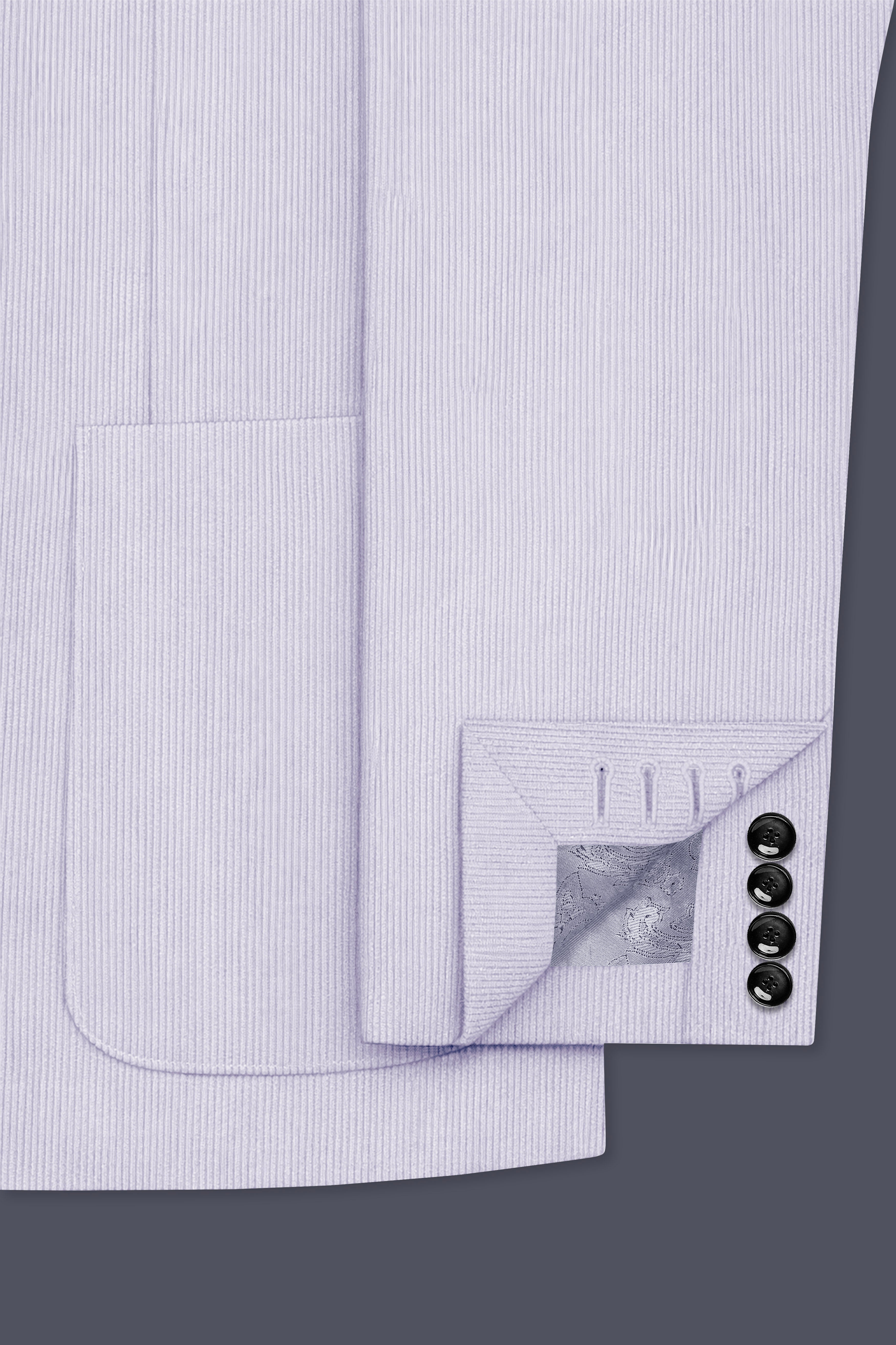 Auremerc-Mercury Gray Corduroy Premium Single Breasted Sports Suit