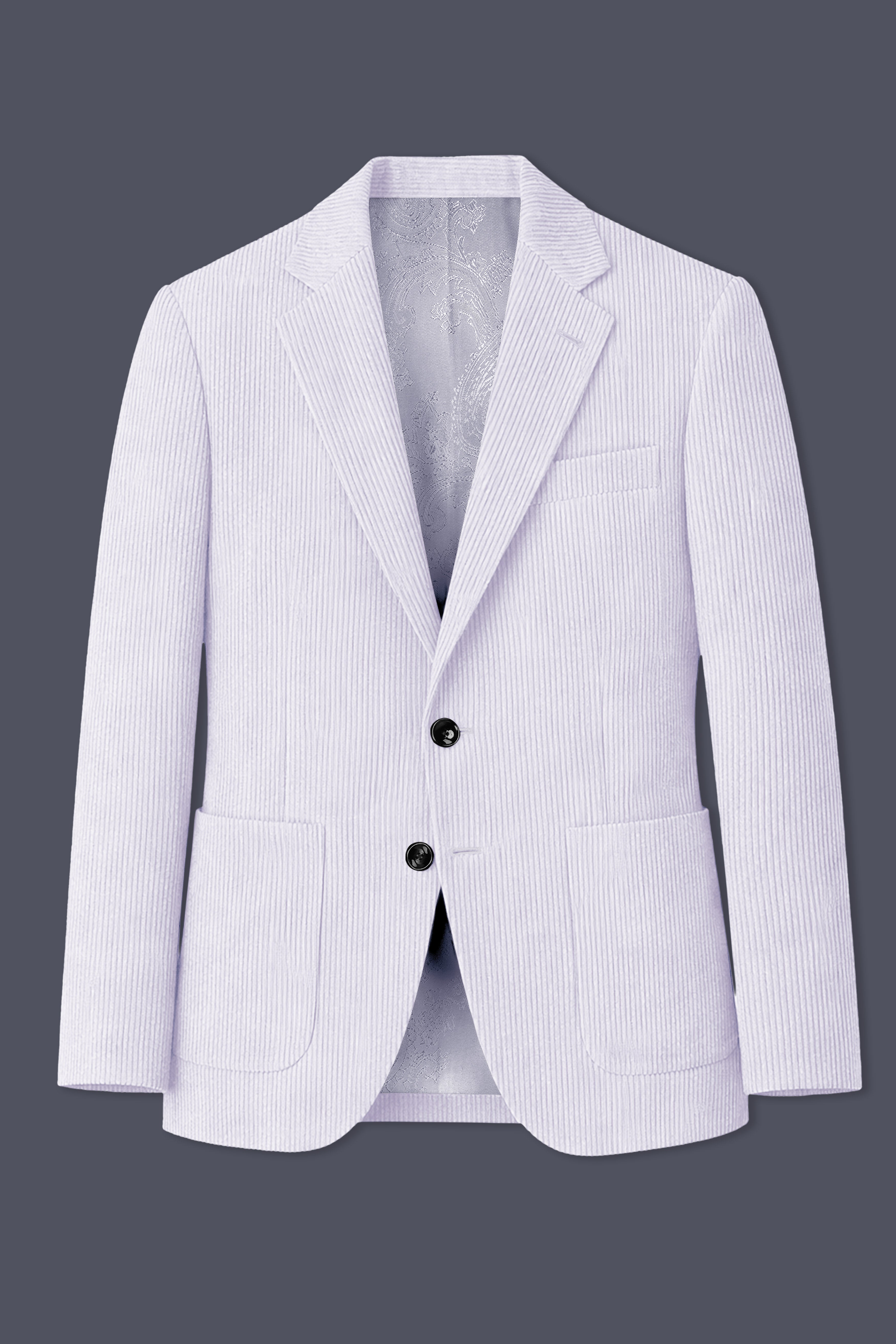 Auremerc-Mercury Gray Corduroy Premium Single Breasted Sports Suit