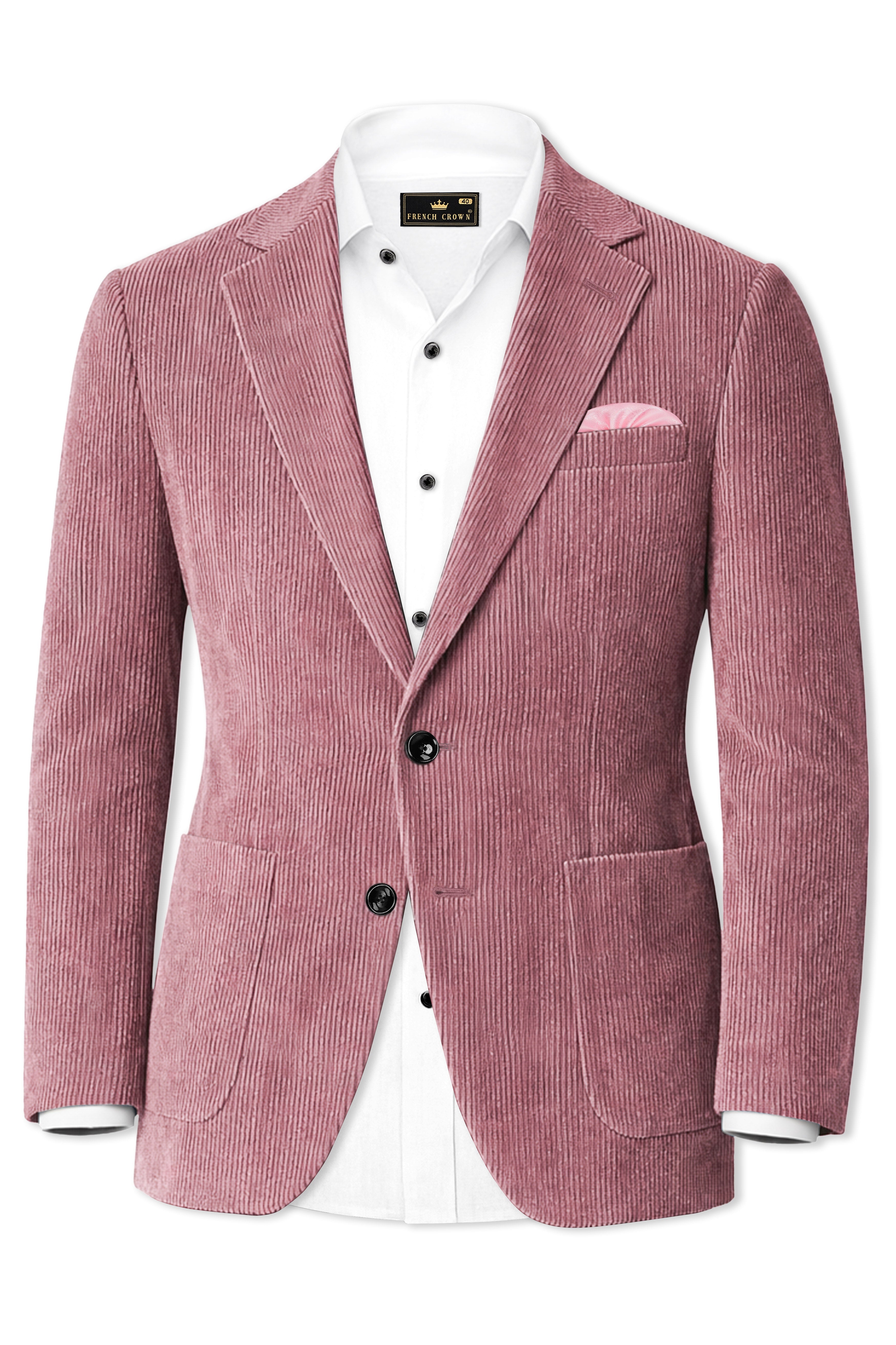 Petalux-Oriental Pink Corduroy Premium Single Breasted Sports Suit