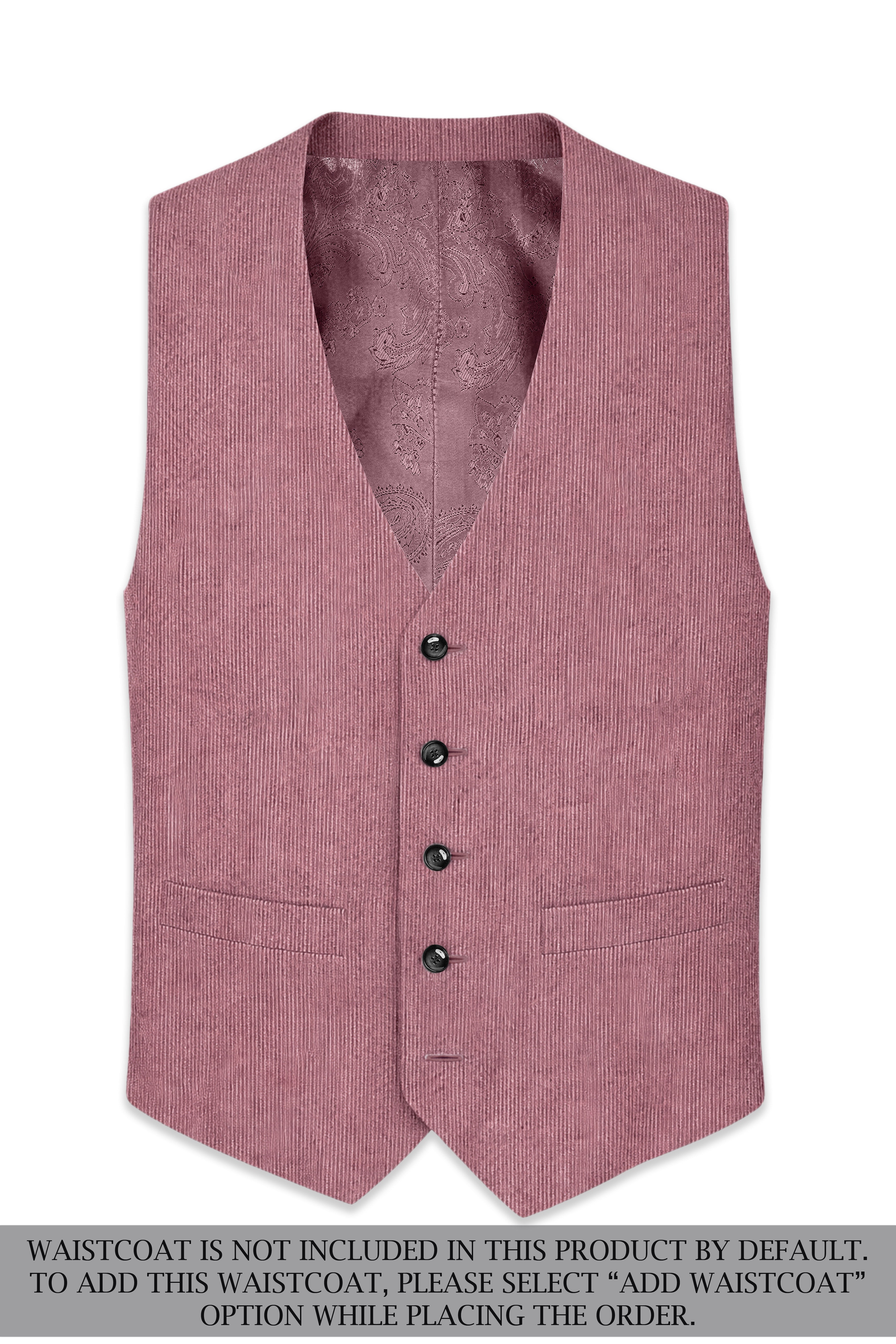 Petalux-Oriental Pink Corduroy Premium Single Breasted Sports Suit