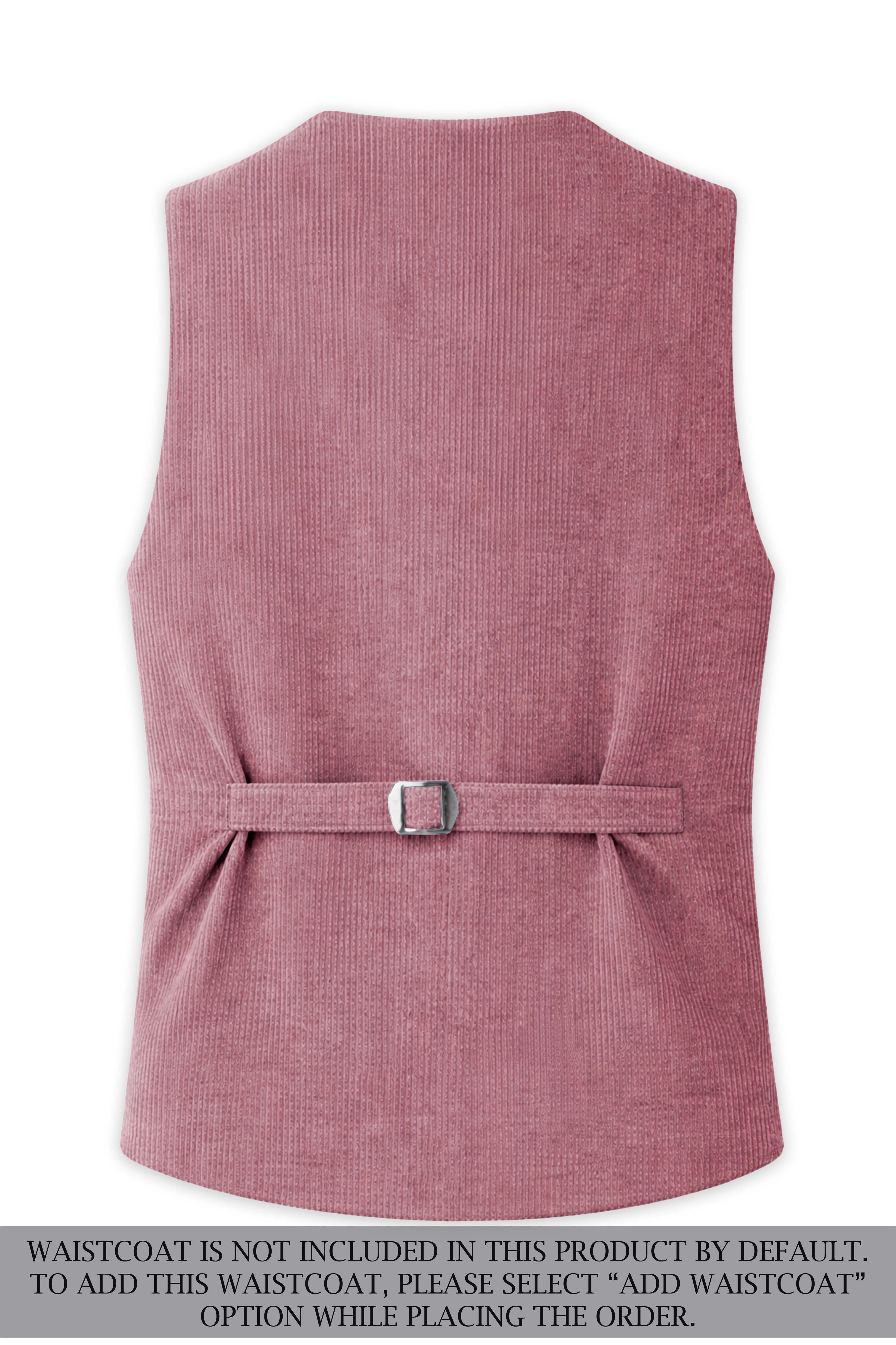 Petalux-Oriental Pink Corduroy Premium Single Breasted Sports Suit