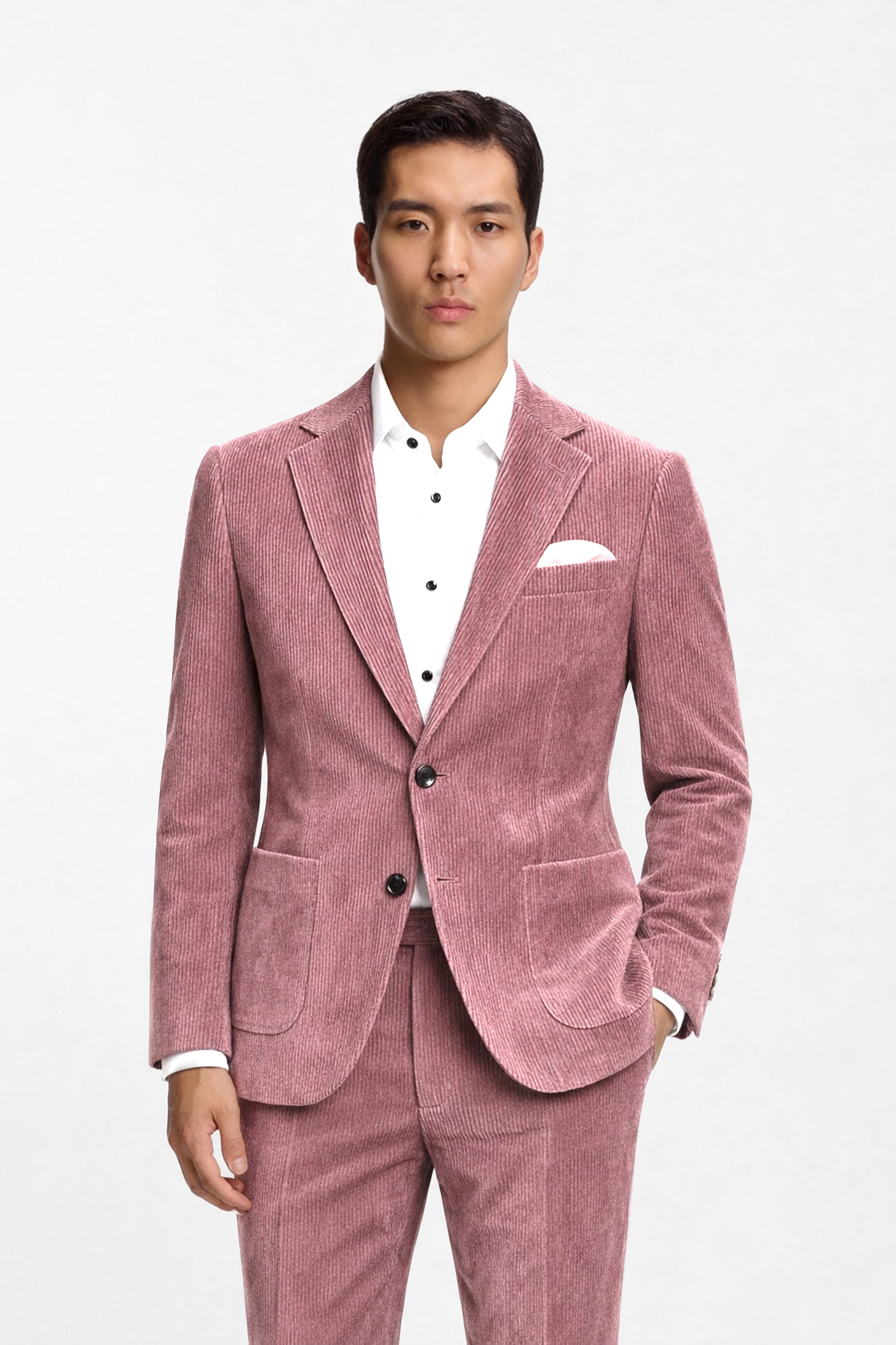 Petalux-Oriental Pink Corduroy Premium Single Breasted Sports Suit