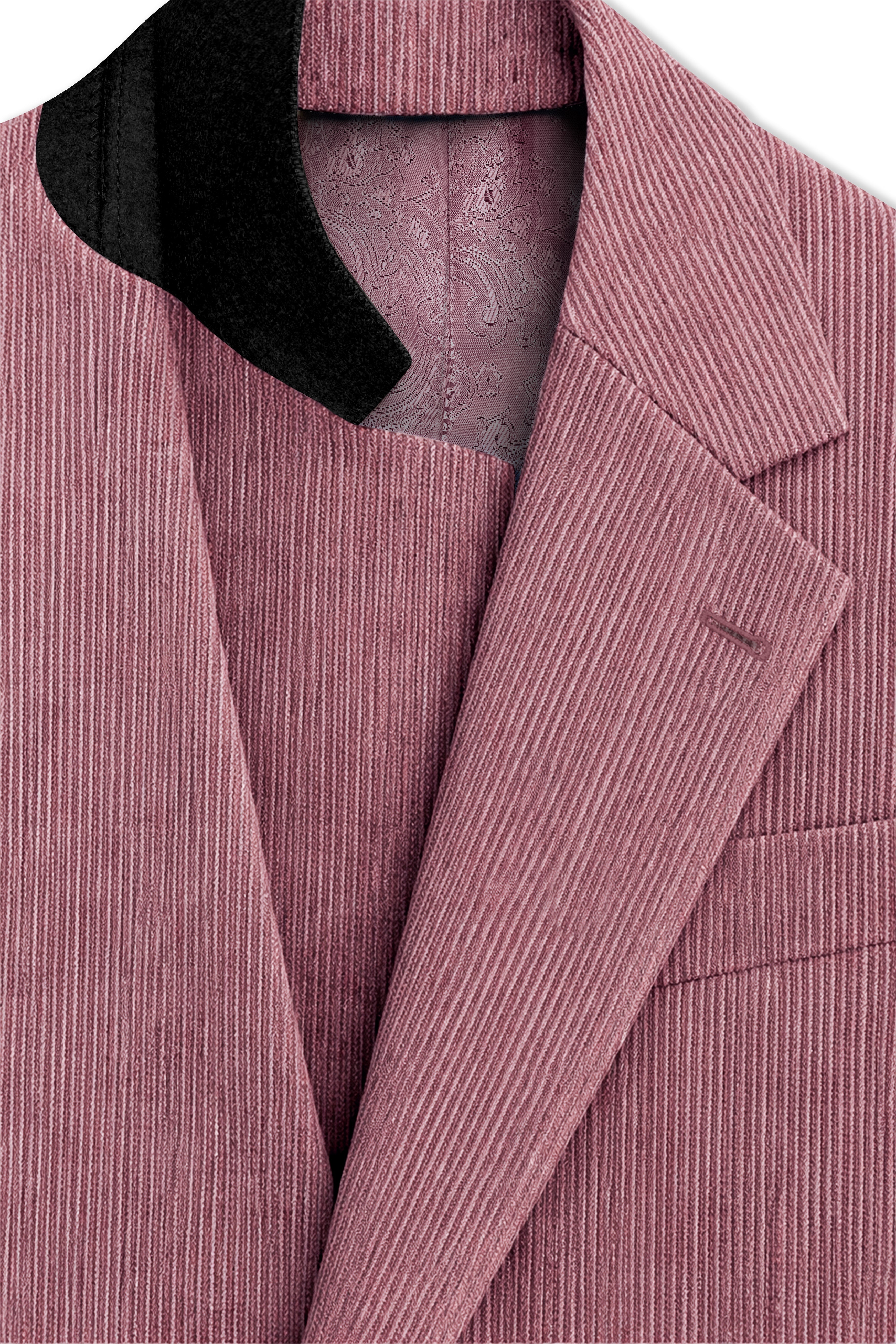 Petalux-Oriental Pink Corduroy Premium Single Breasted Sports Suit