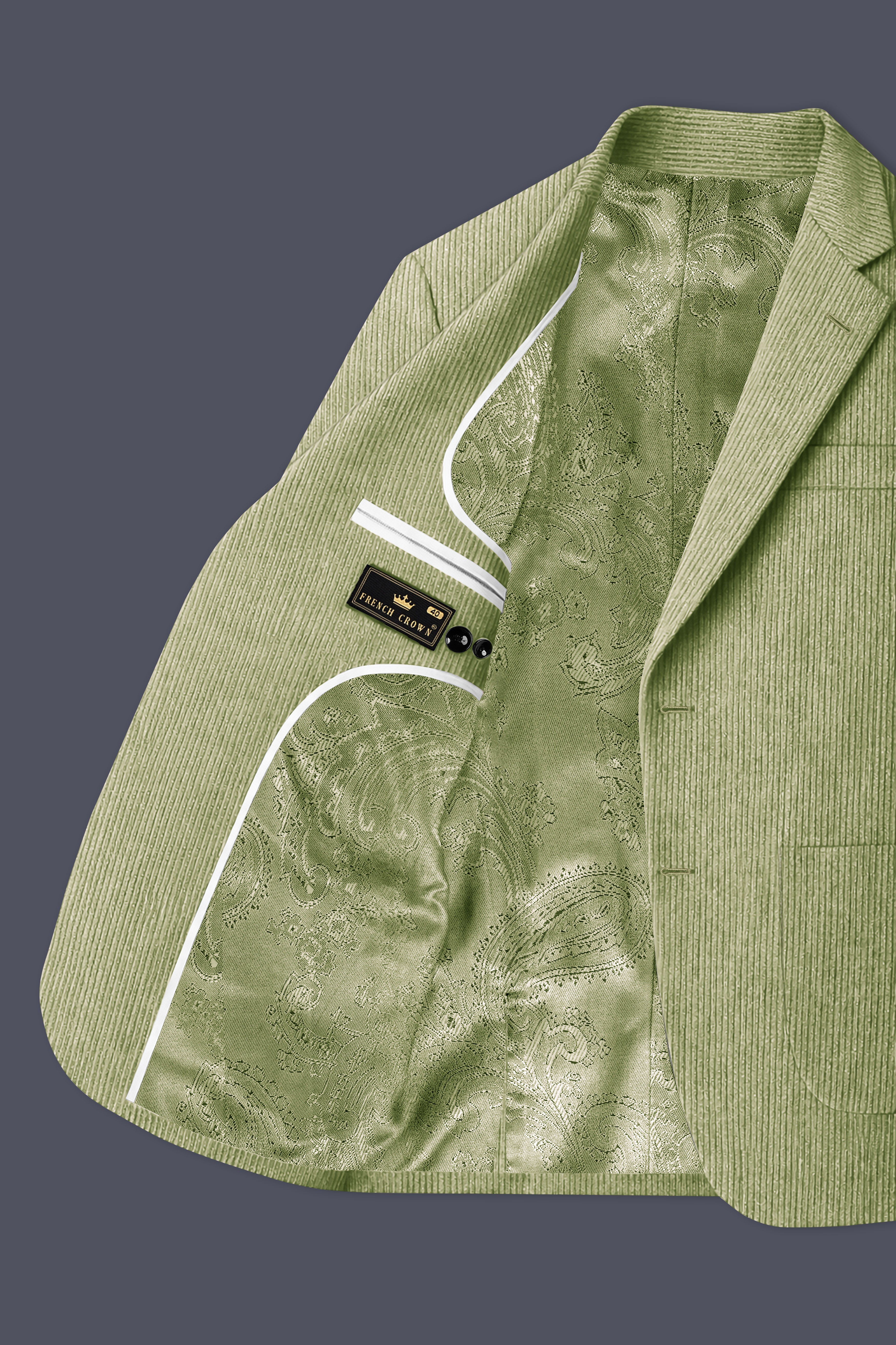 Aurethist-Thistle Green Corduroy Premium Single Breasted Sports Suit