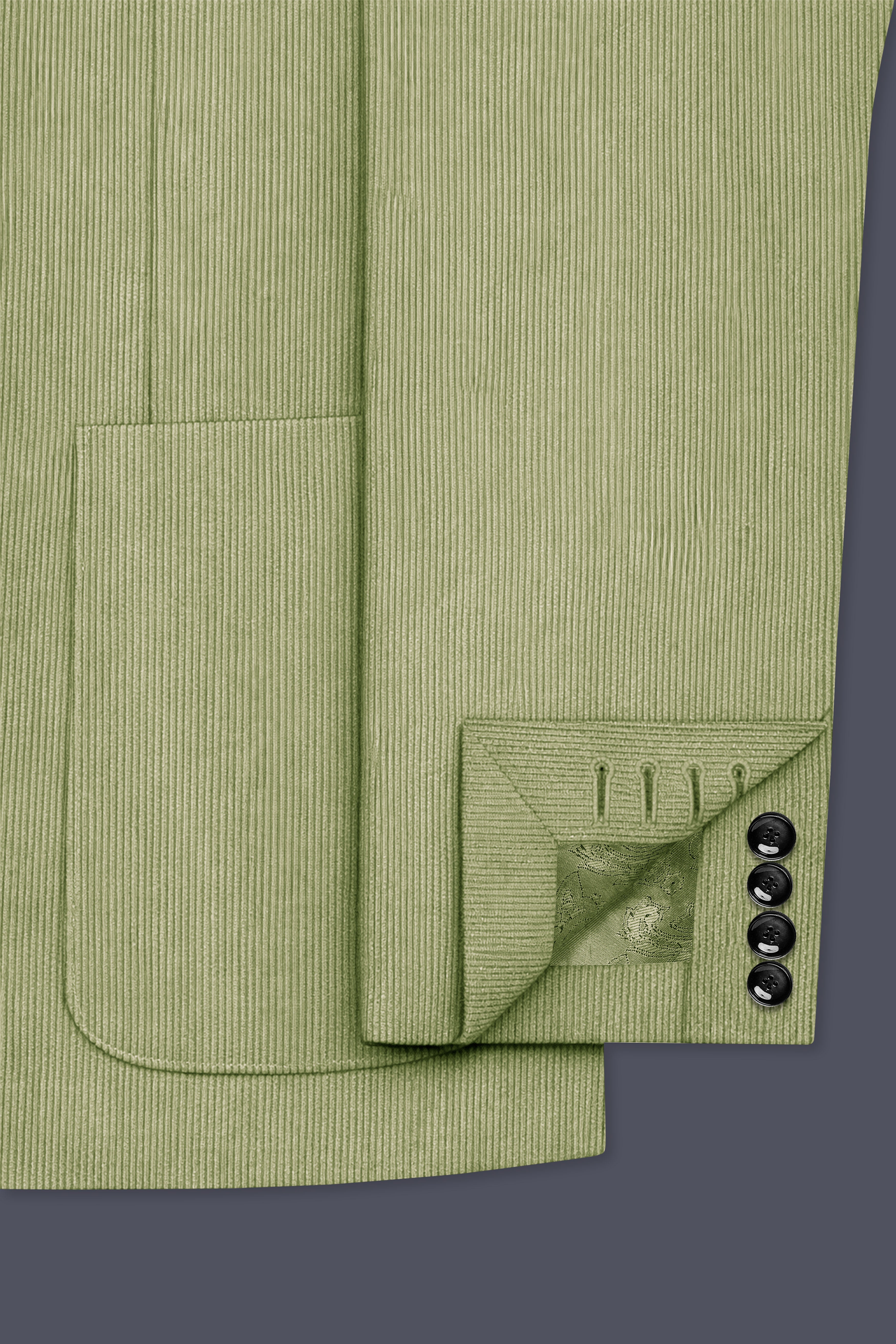Aurethist-Thistle Green Corduroy Premium Single Breasted Sports Suit
