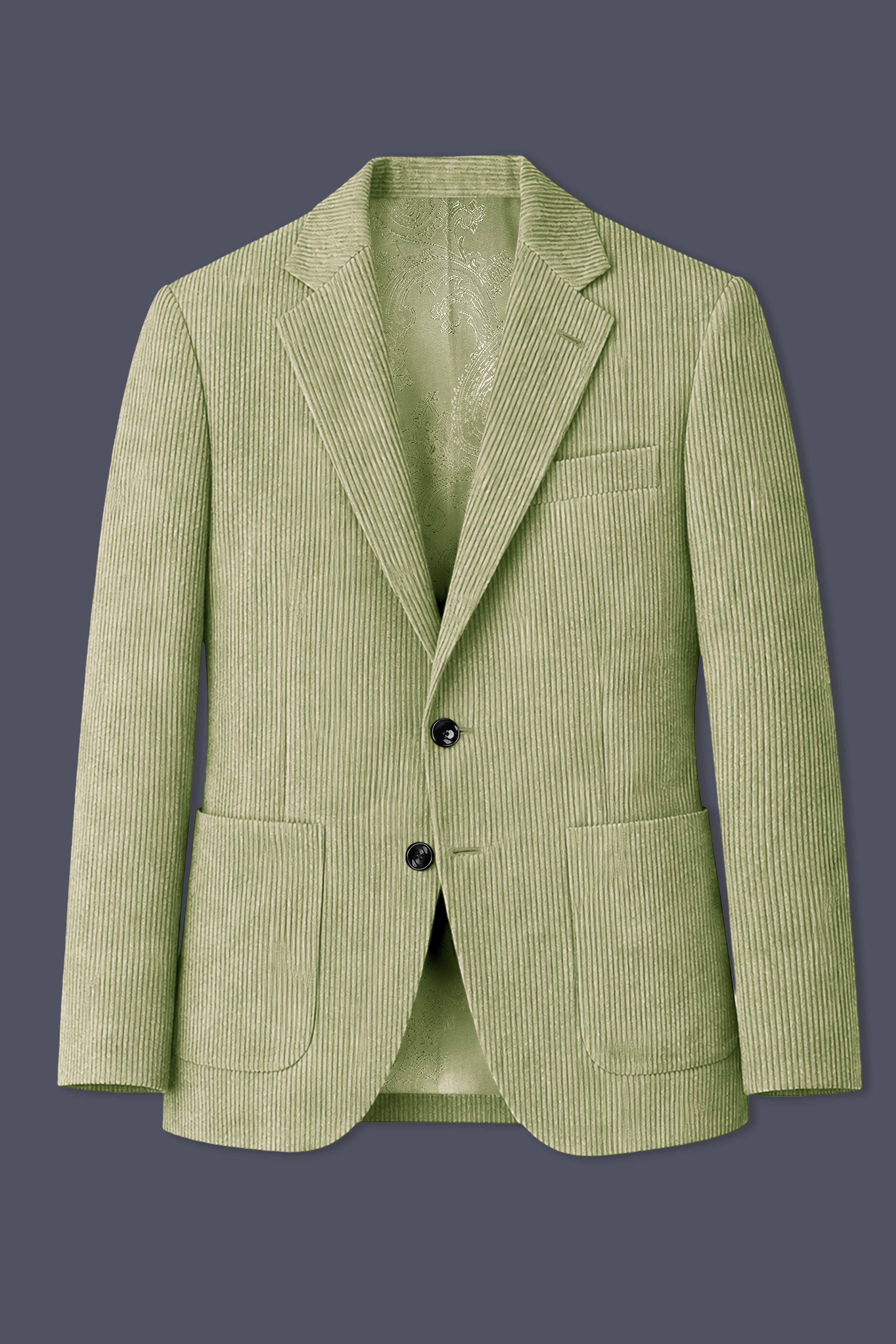 Aurethist-Thistle Green Corduroy Premium Single Breasted Sports Suit