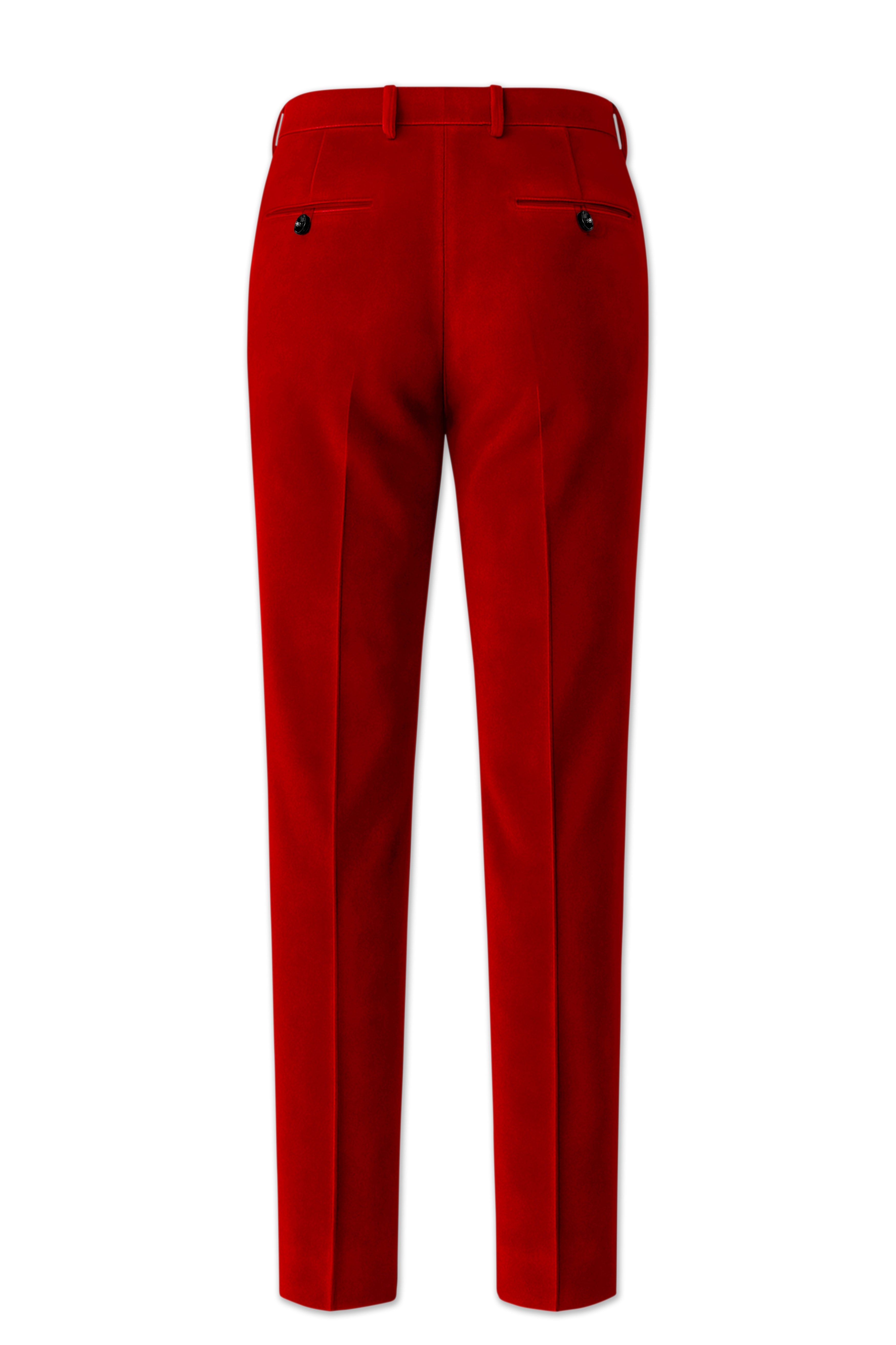 Imperio-Crimson Red Velvet Peak Lapel Tuxedo Suit