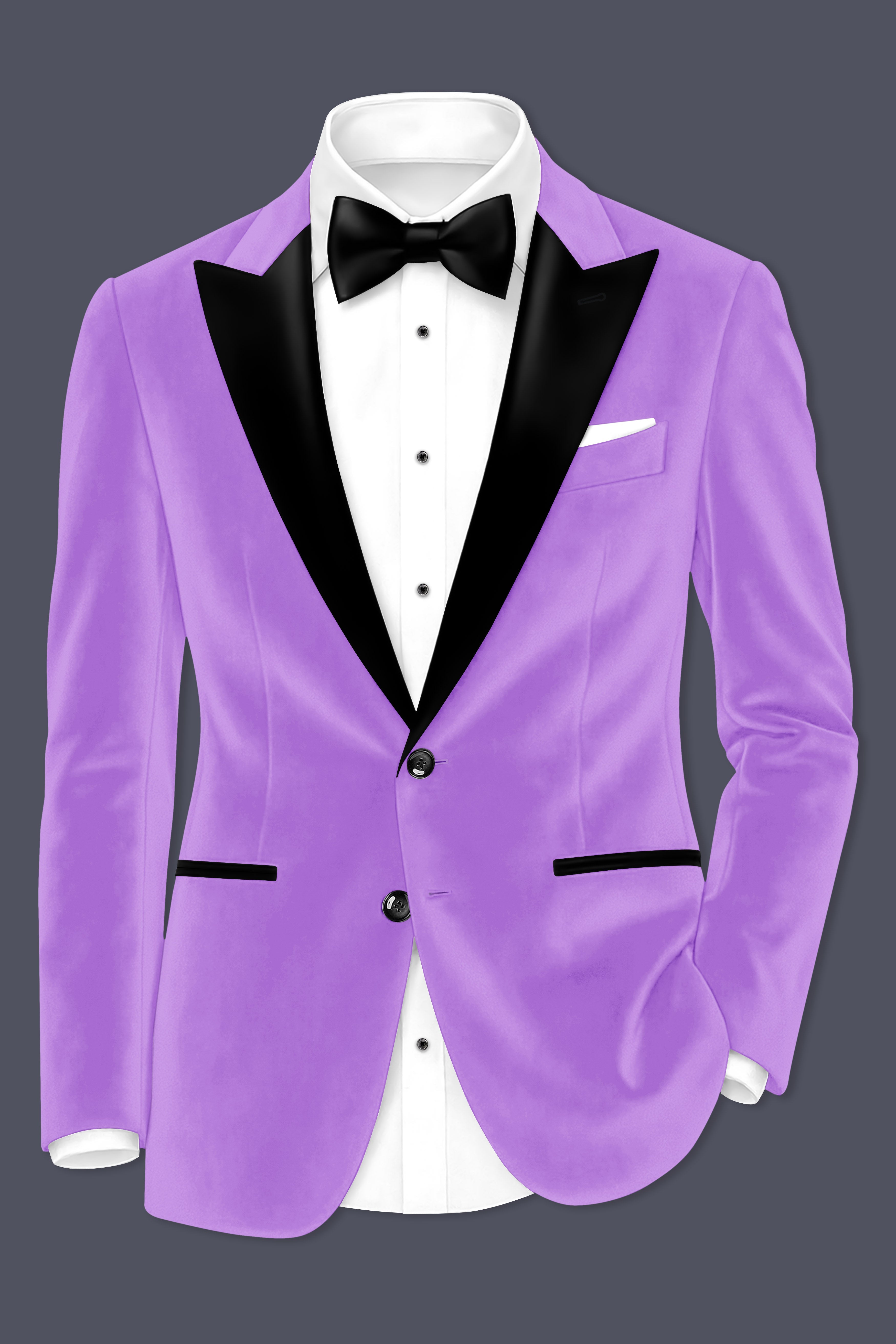 Orchid-Wisteria Purple Velvet Peak Lapel Tuxedo Suit