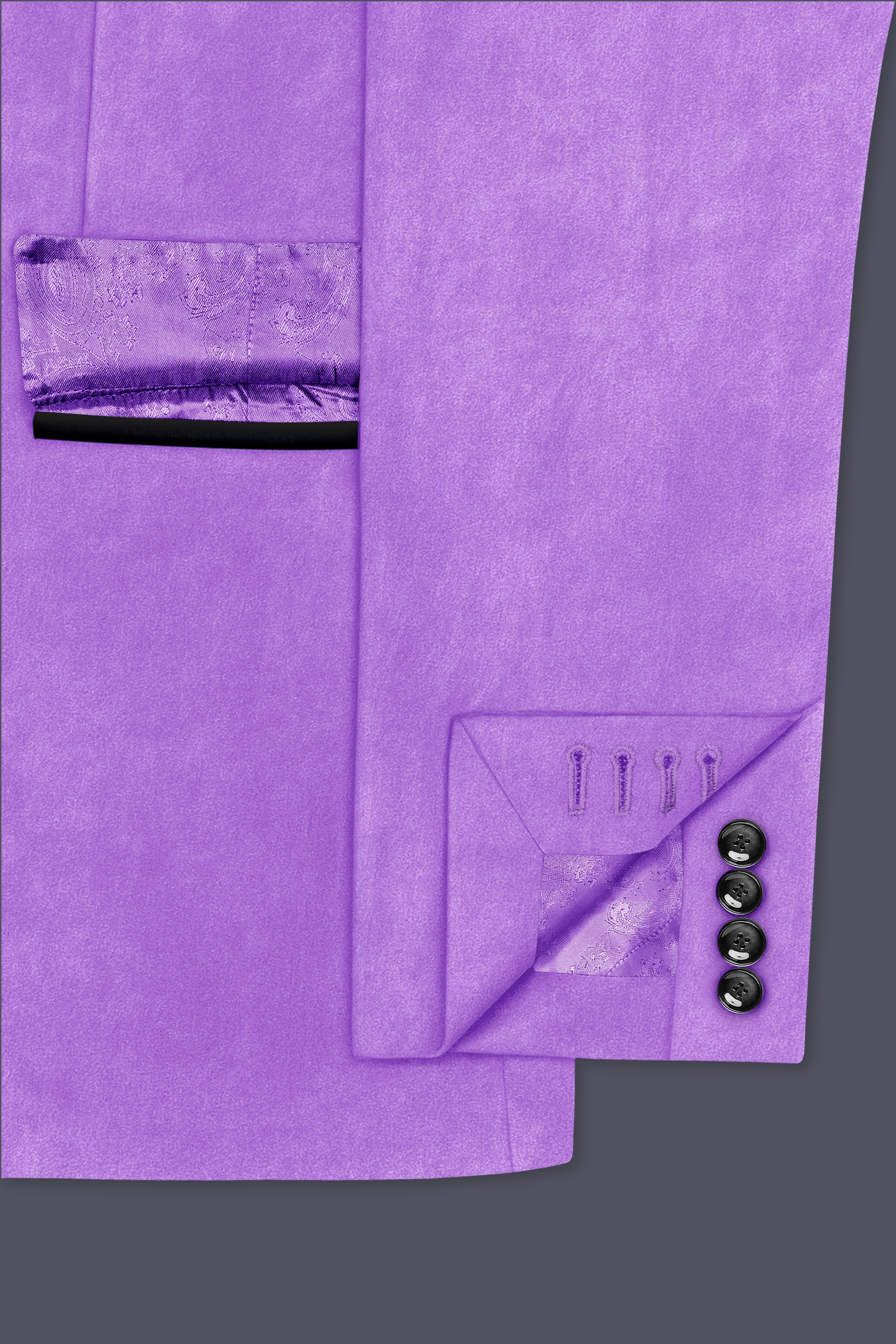 Orchid-Wisteria Purple Velvet Peak Lapel Tuxedo Suit