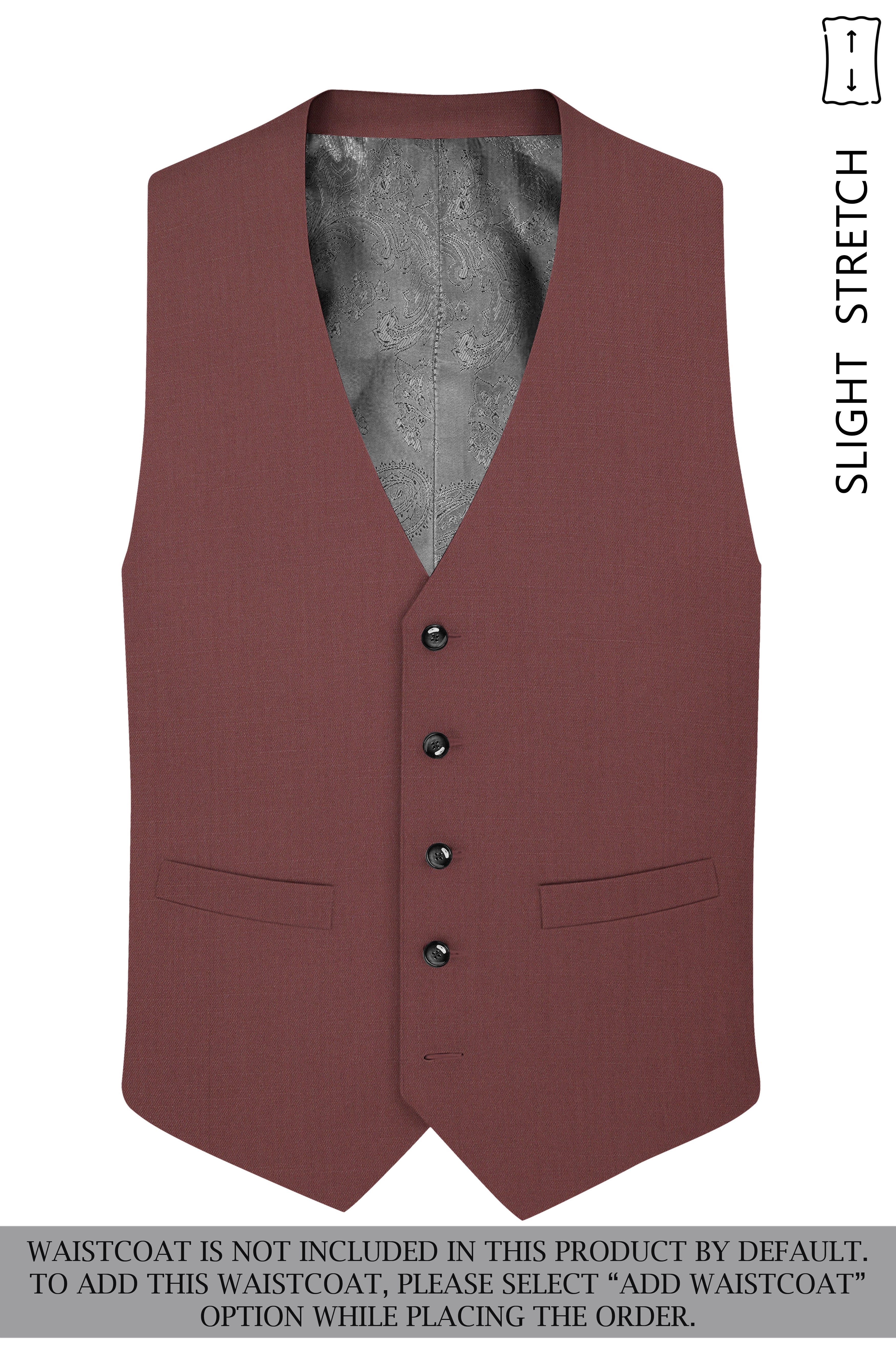 Heritage-Finch Maroon Wool Rich Peak Lapel Tuxedo Slight Stretch Suit