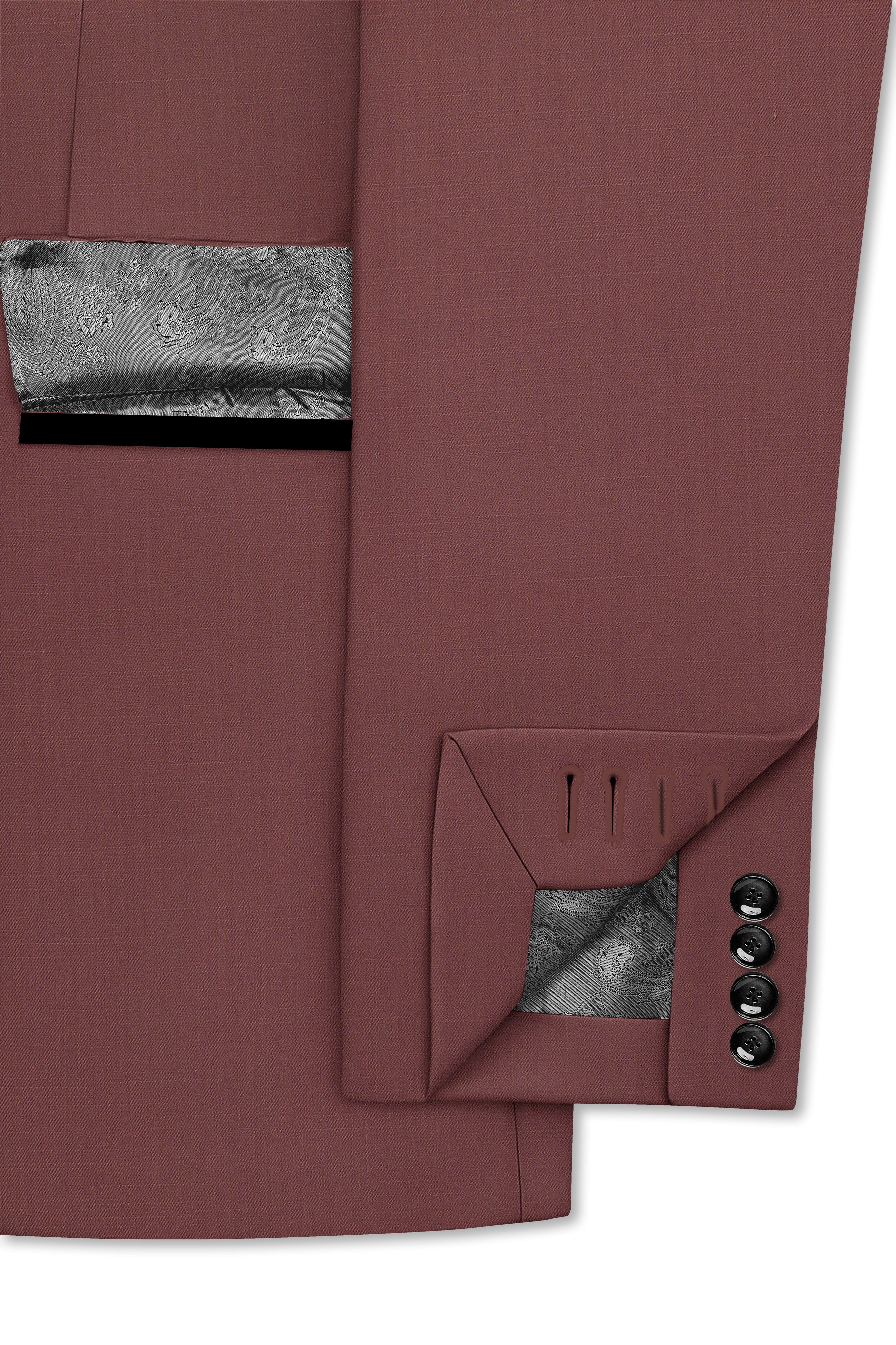 Heritage-Finch Maroon Wool Rich Peak Lapel Tuxedo Slight Stretch Suit