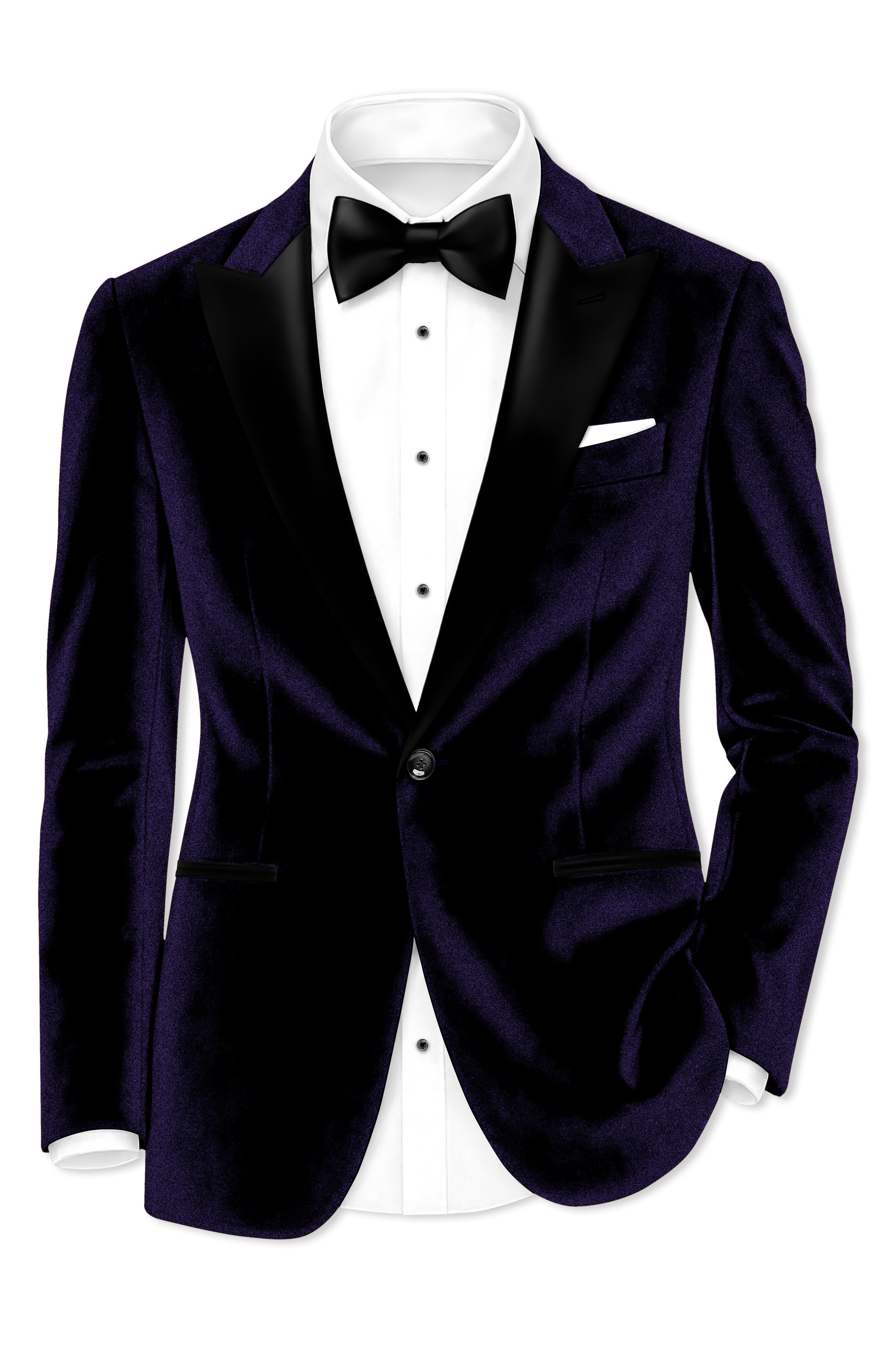 Majesty-Affair Royal Purple Velvet Peak Lapel Tuxedo Suit