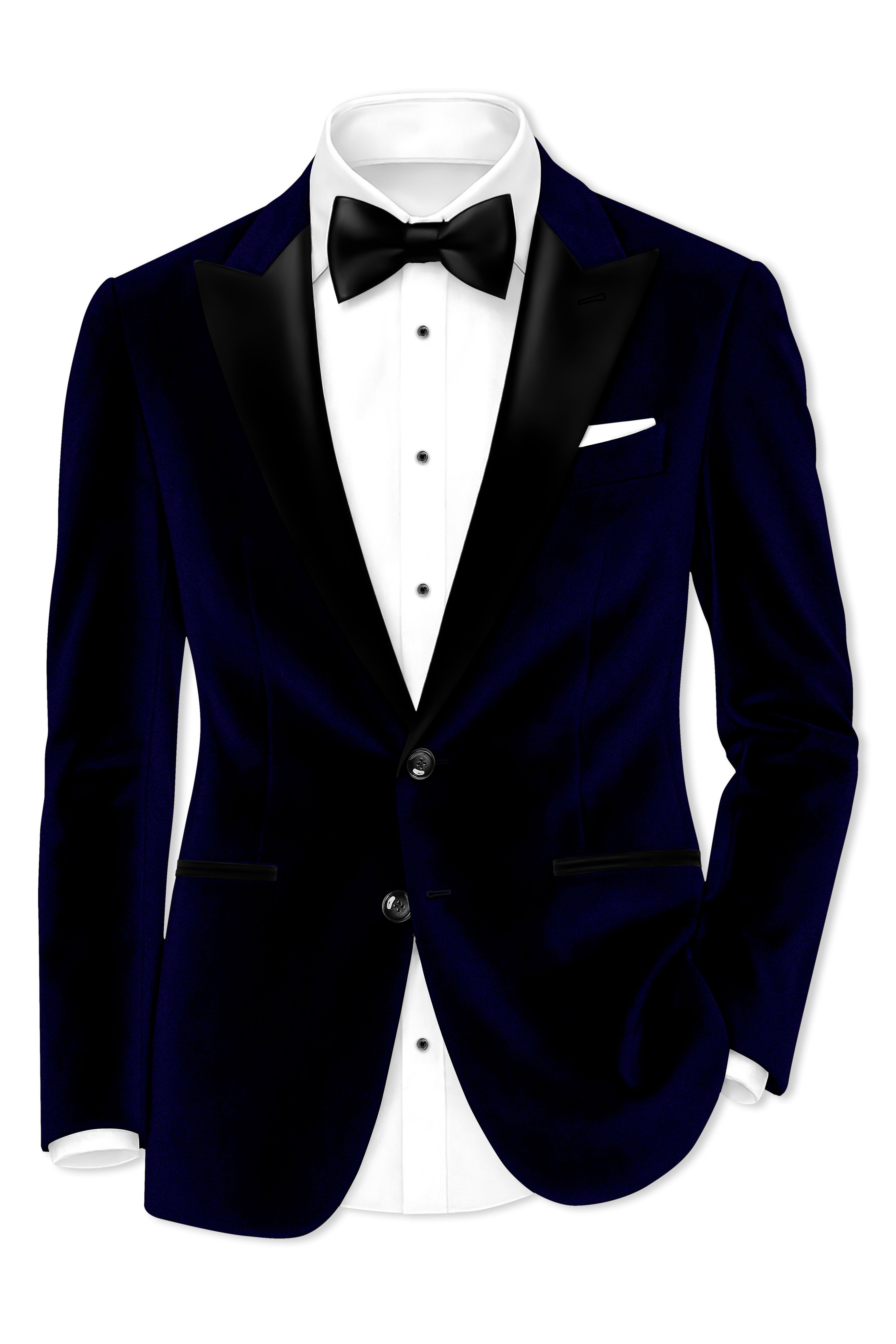 Aether-Stratos Blue Velvet Peak Lapel Tuxedo Suit