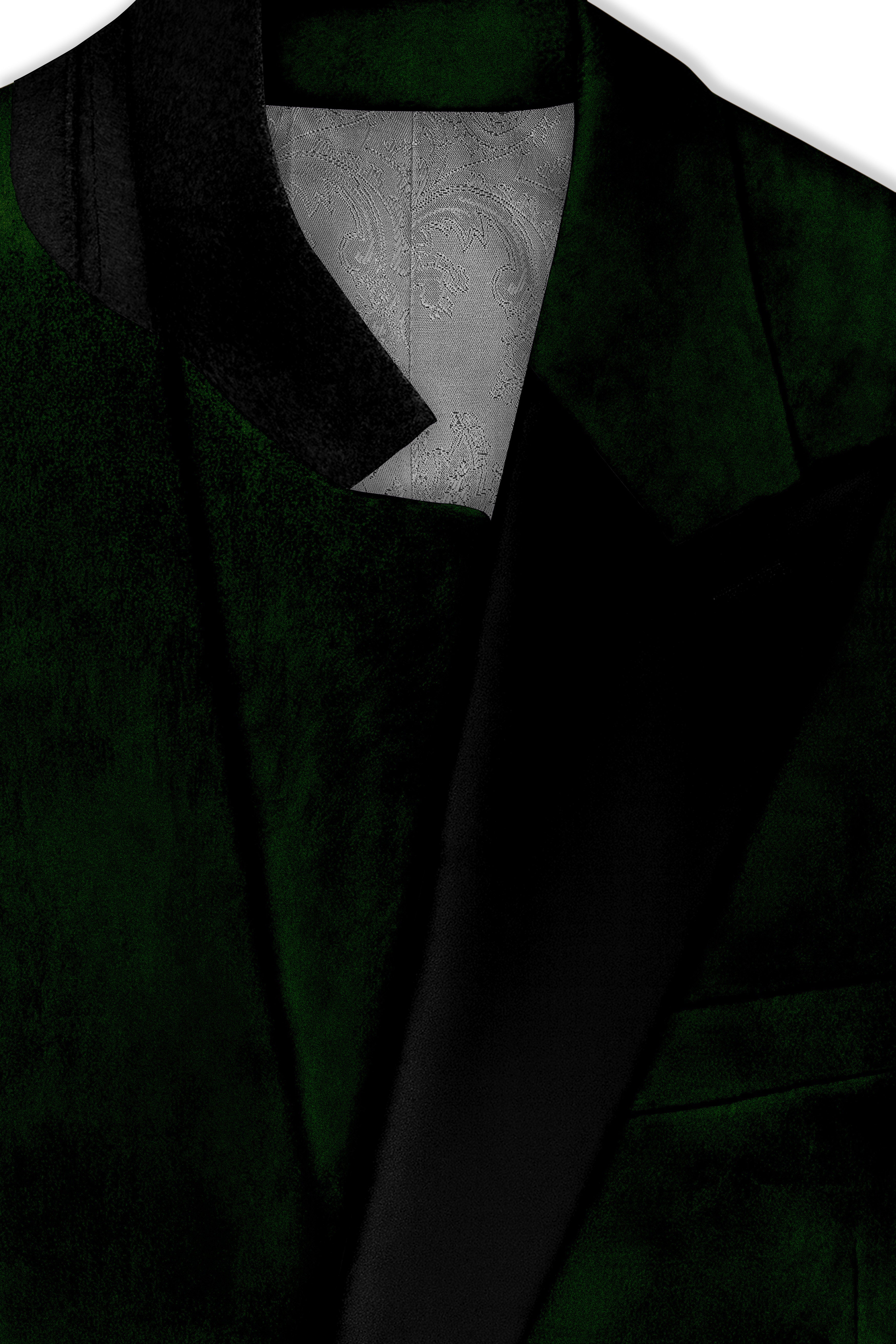 Emerald-Sacramento Green Velvet Peak Lapel Tuxedo Suit