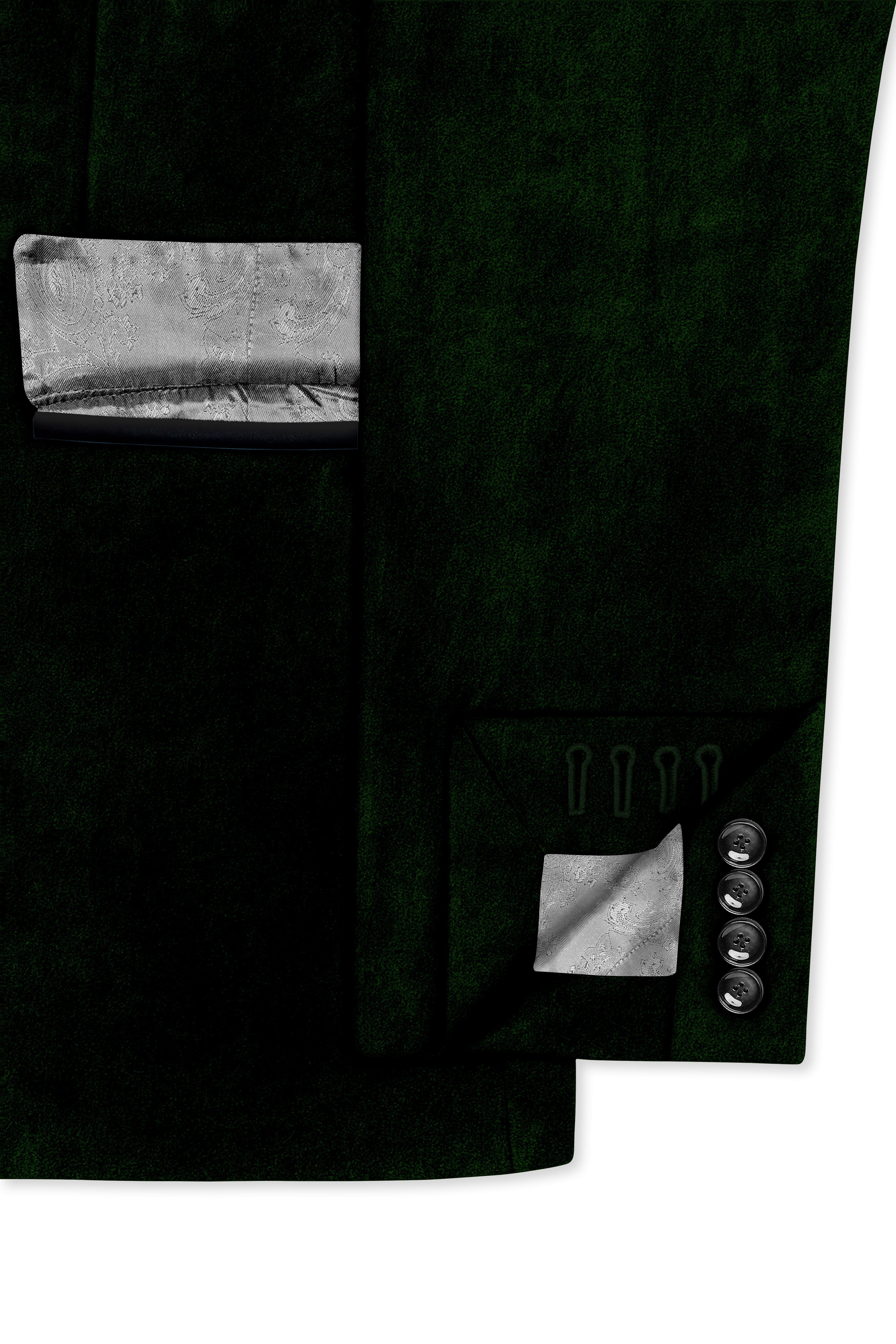 Emerald-Sacramento Green Velvet Peak Lapel Tuxedo Suit