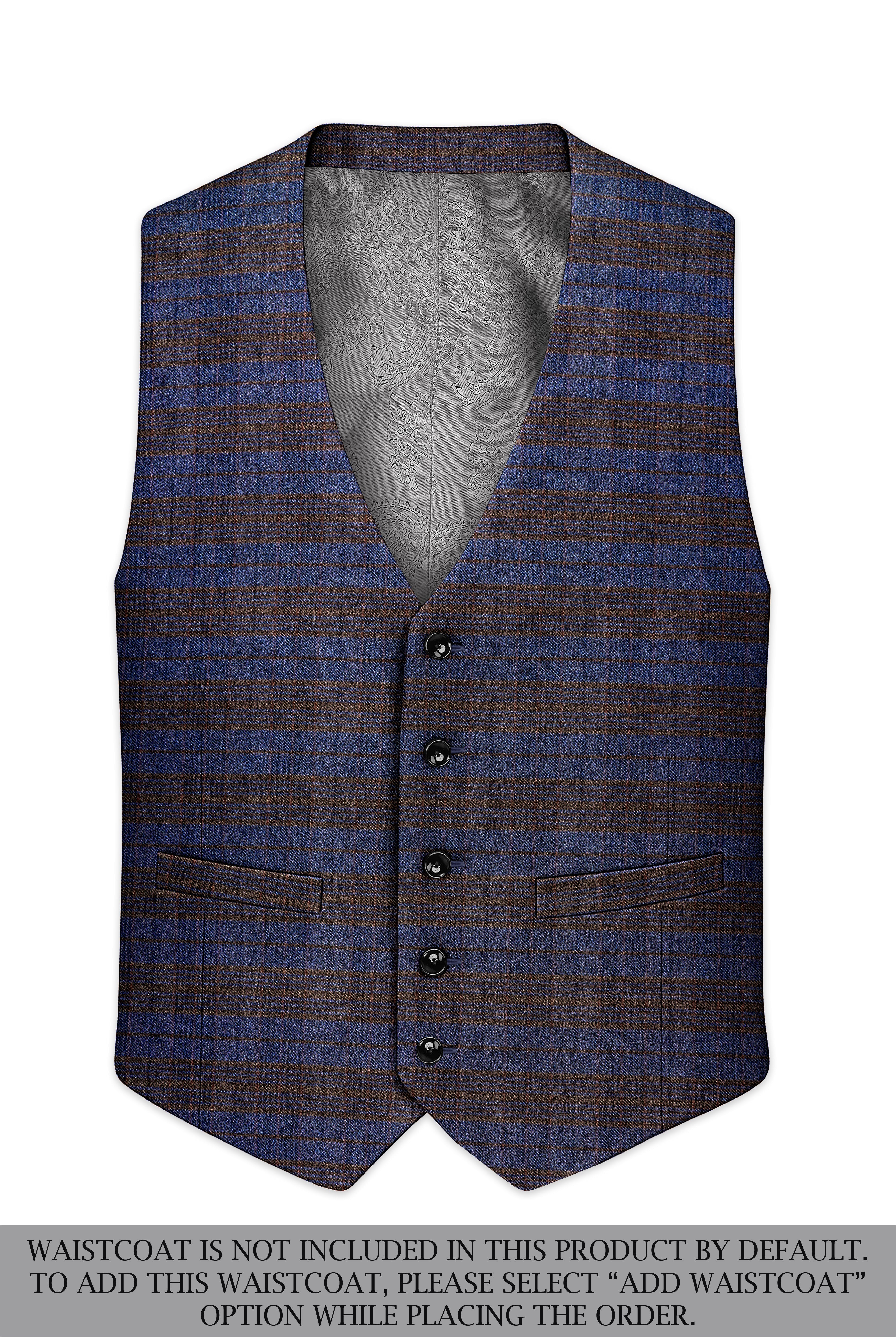 Velourish-Tealish Blue And Tuatara Gray Glen Plaid Tweed Double Breasted Suits