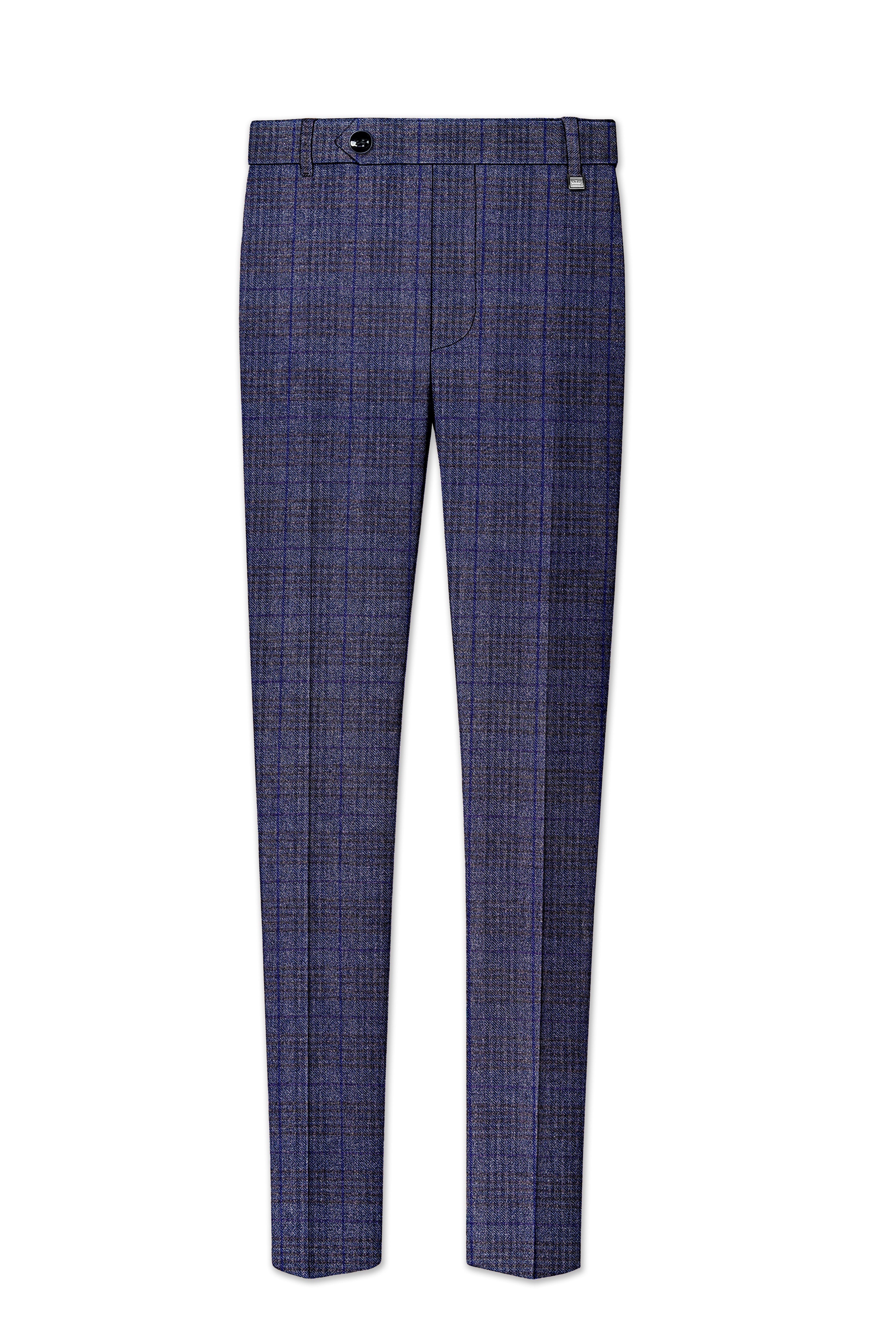 Horizon-Martinique Blue windowpane Tweed Double Breasted Suits