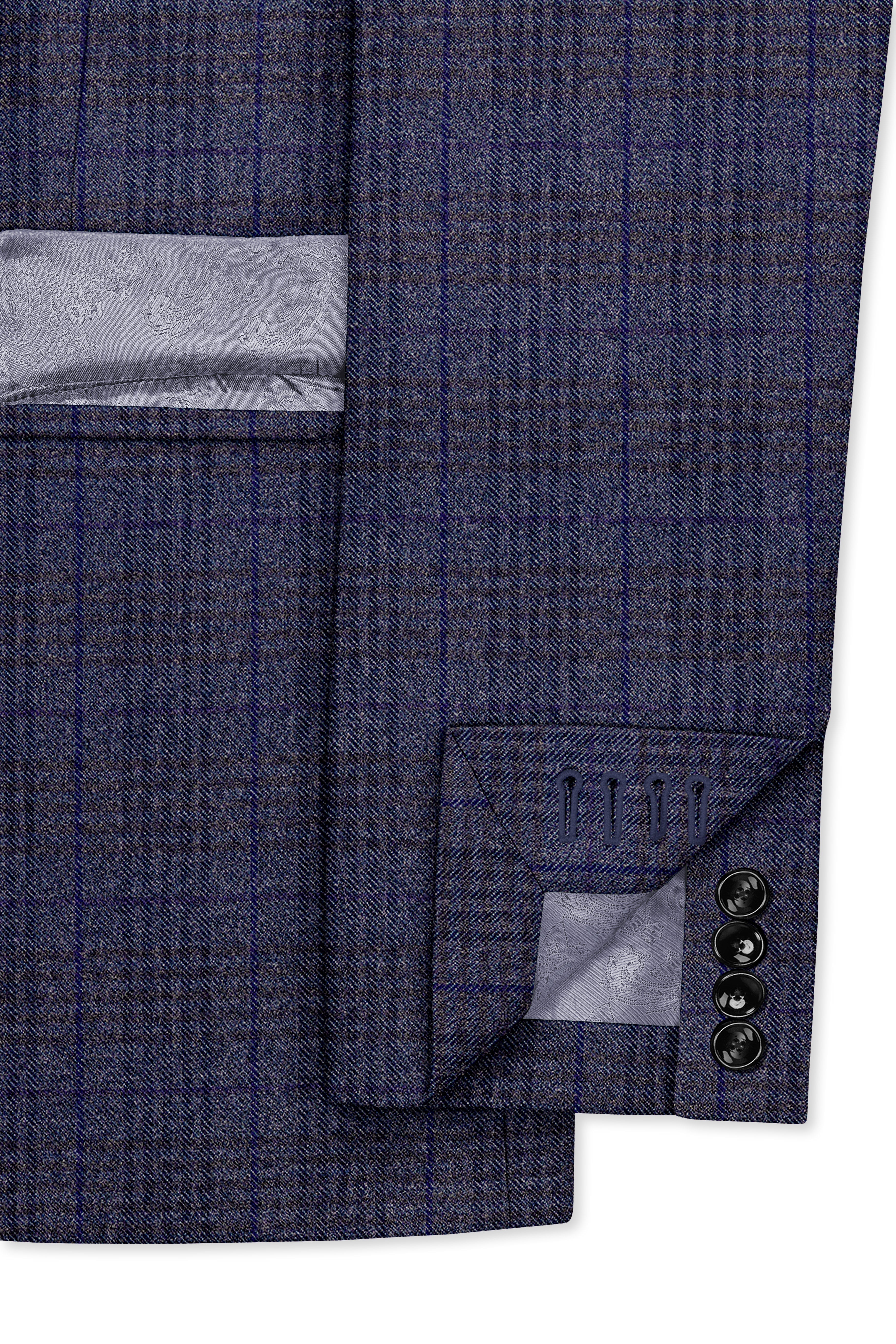 Horizon-Martinique Blue windowpane Tweed Double Breasted Suits