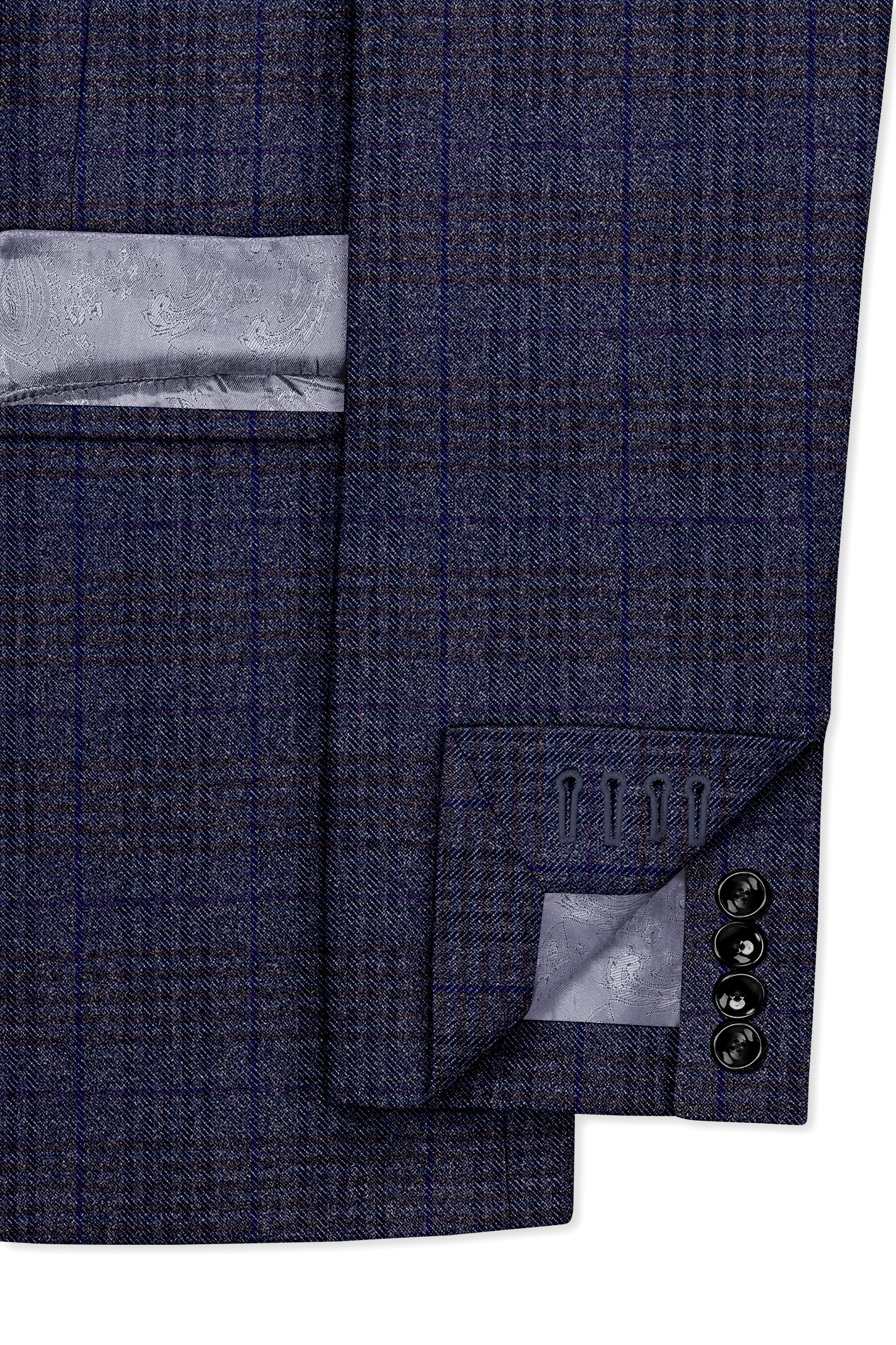 Horizon-Martinique Blue windowpane Tweed Double Breasted Suits