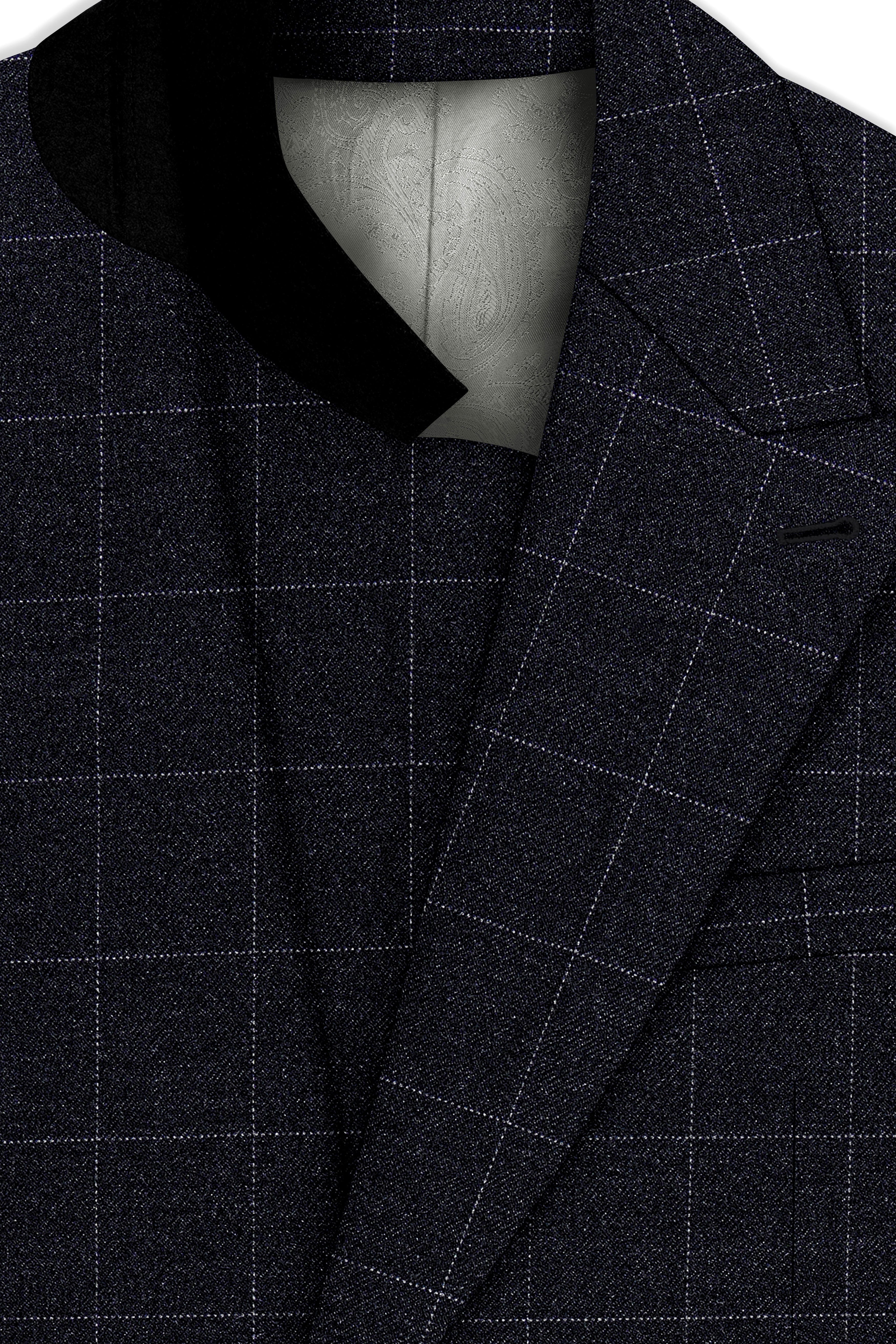 Fenrir-Shark Gray windowpane Tweed Double Breasted Suits