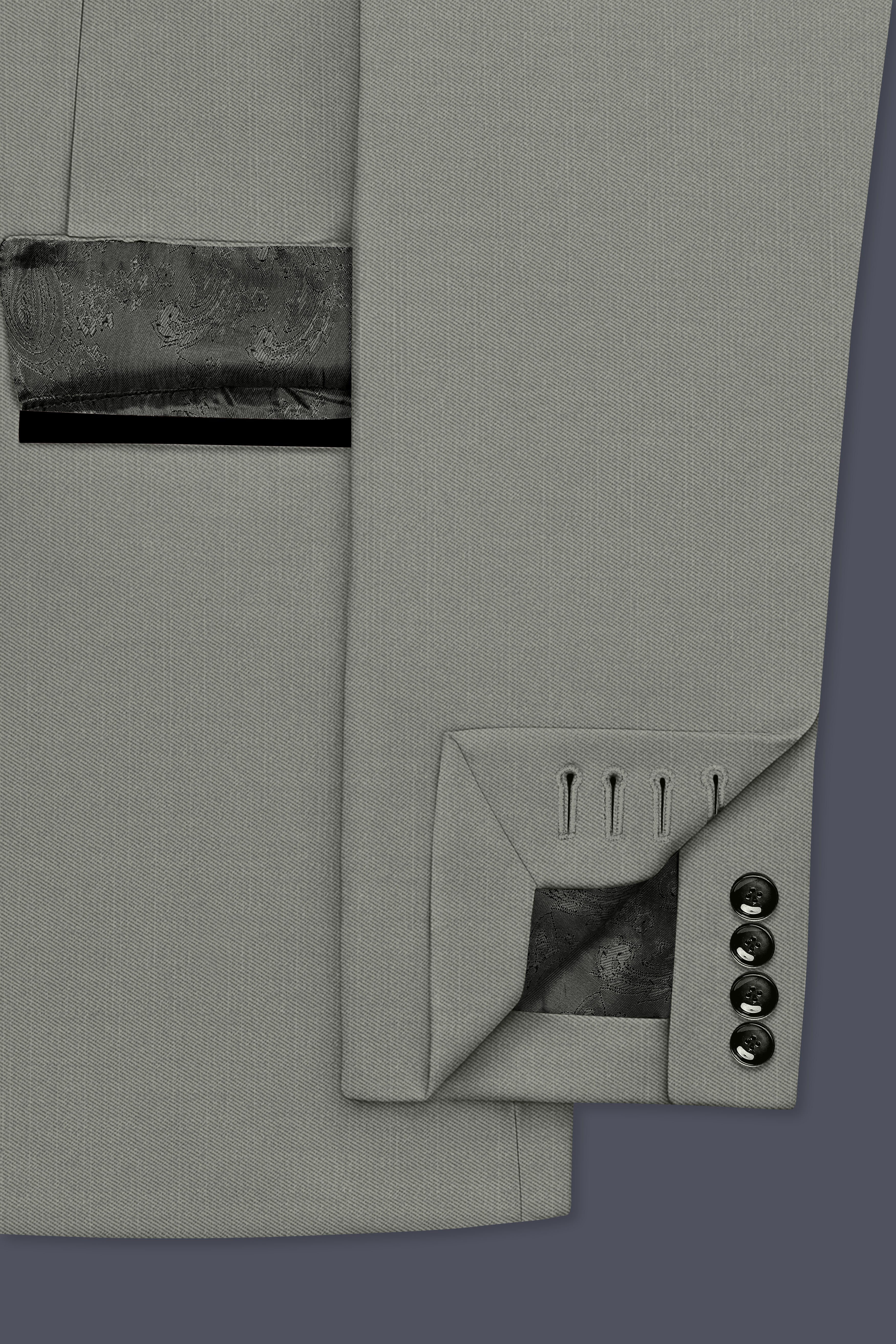 Verdure-Sage Green Wool Rich Tuxedo Slight Stretch Suits