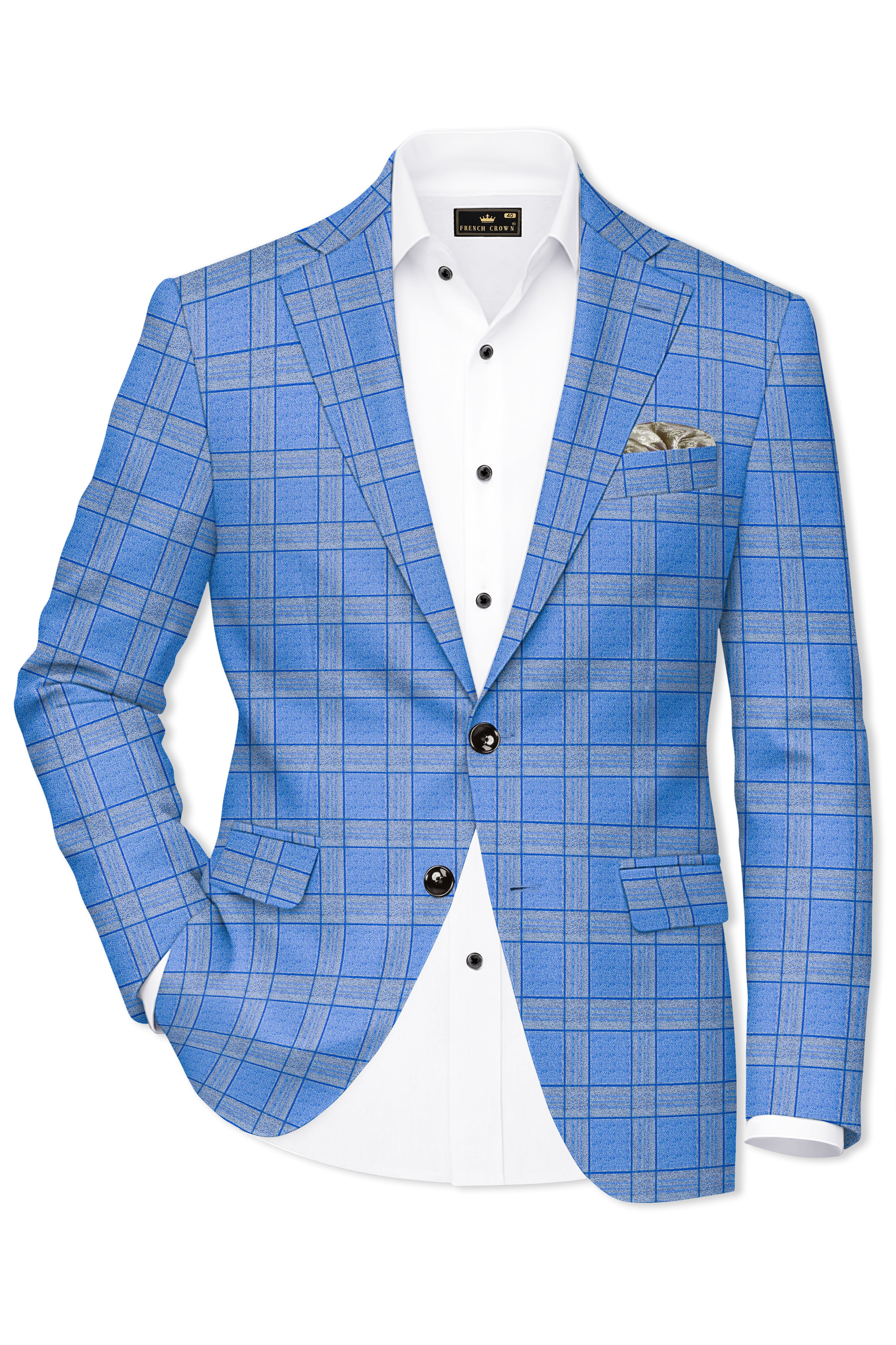 Mariner-Danube Blue Wool Blend Single Breasted Suit