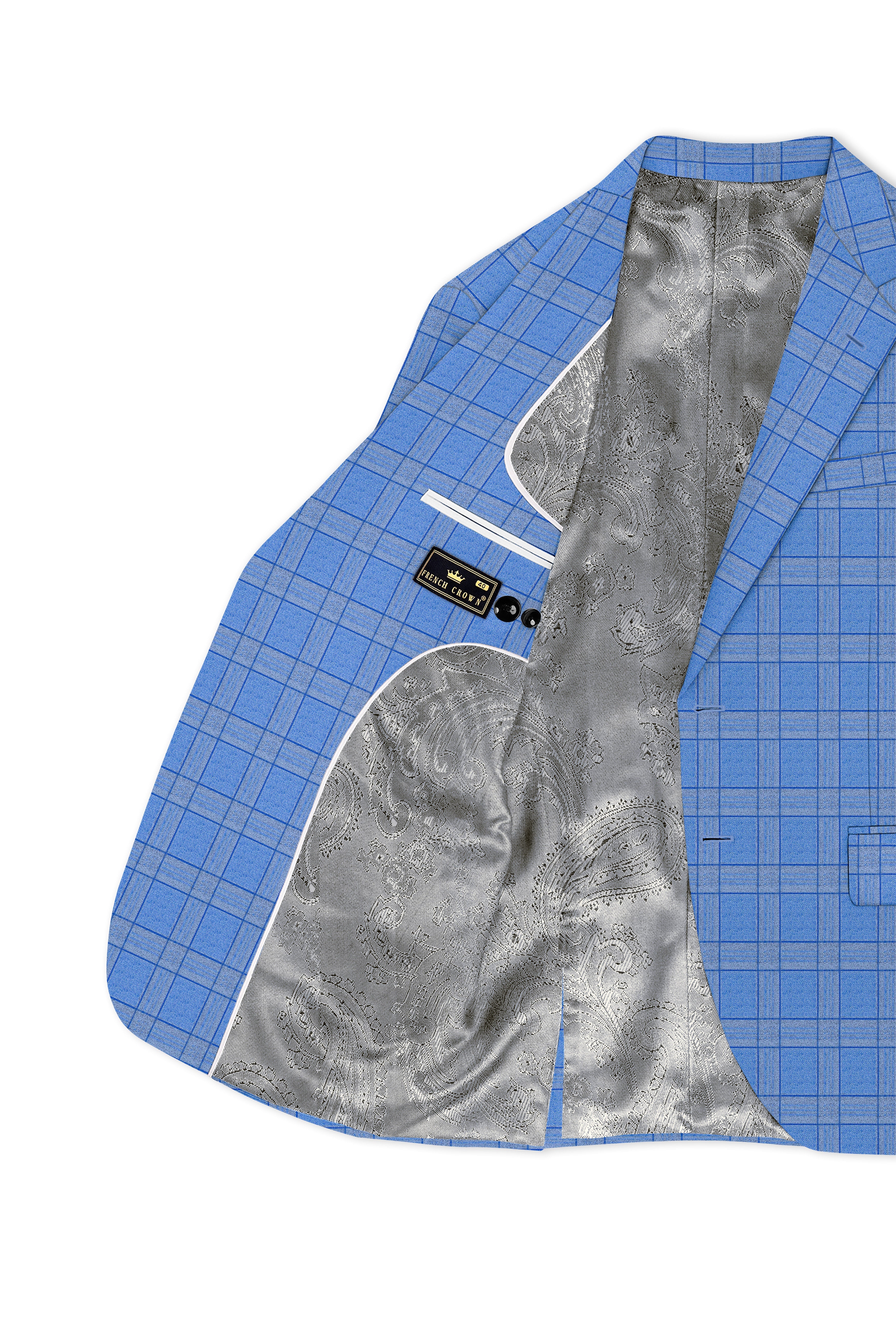 Mariner-Danube Blue Wool Blend Single Breasted Suit