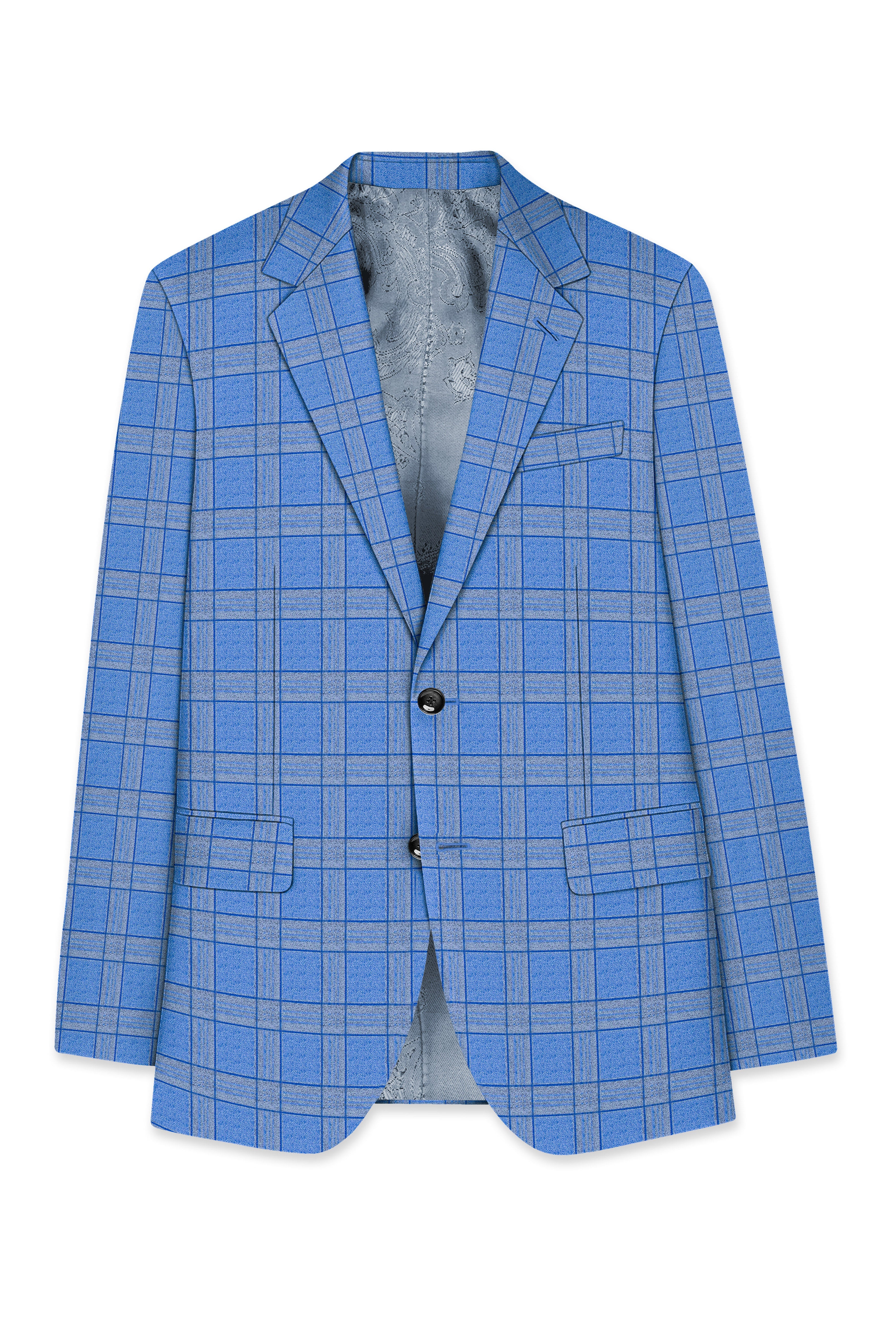 Mariner-Danube Blue Wool Blend Single Breasted Suit