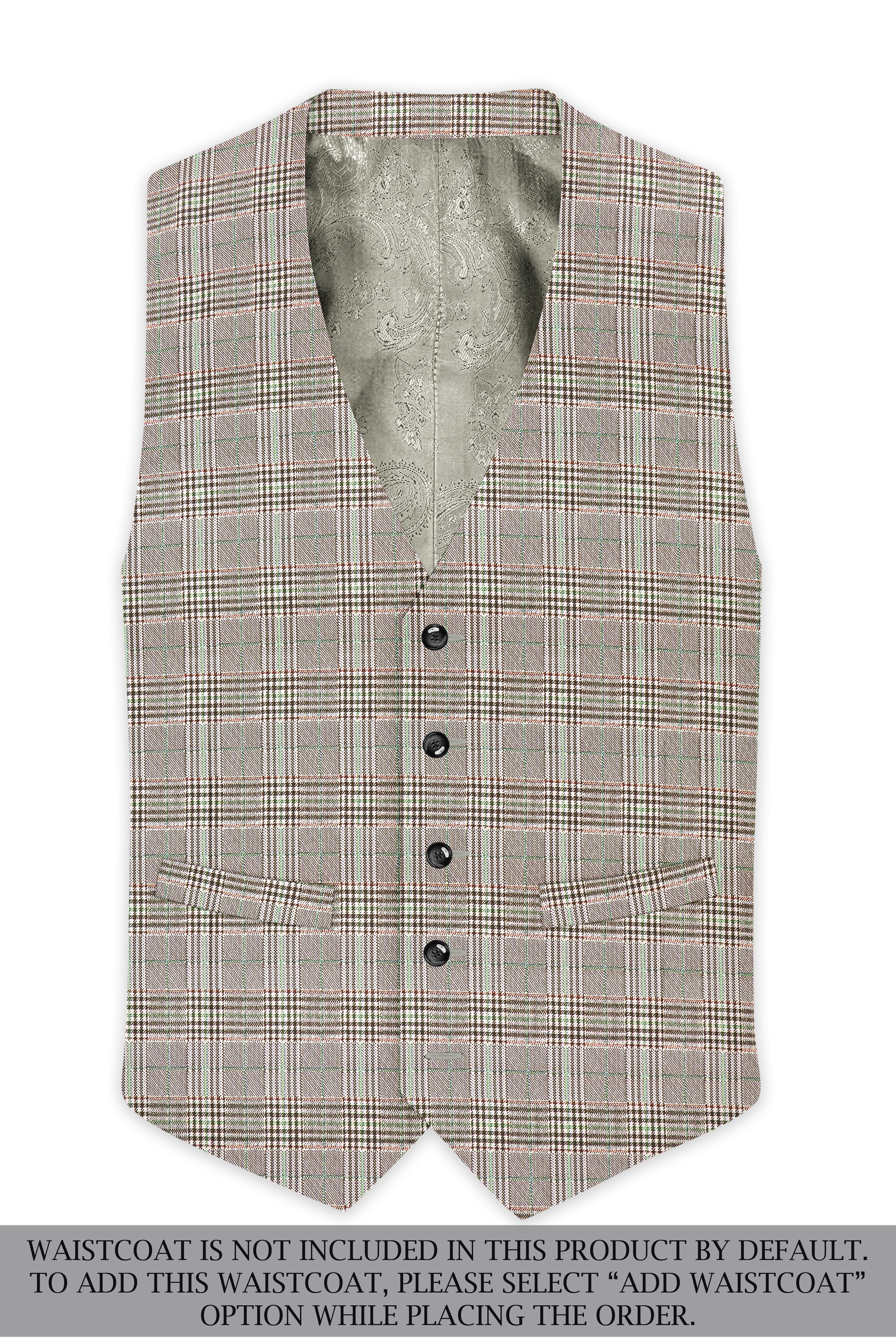 Truffle-Café Noir Brown Plaid Wool Rich Single Breasted Suit