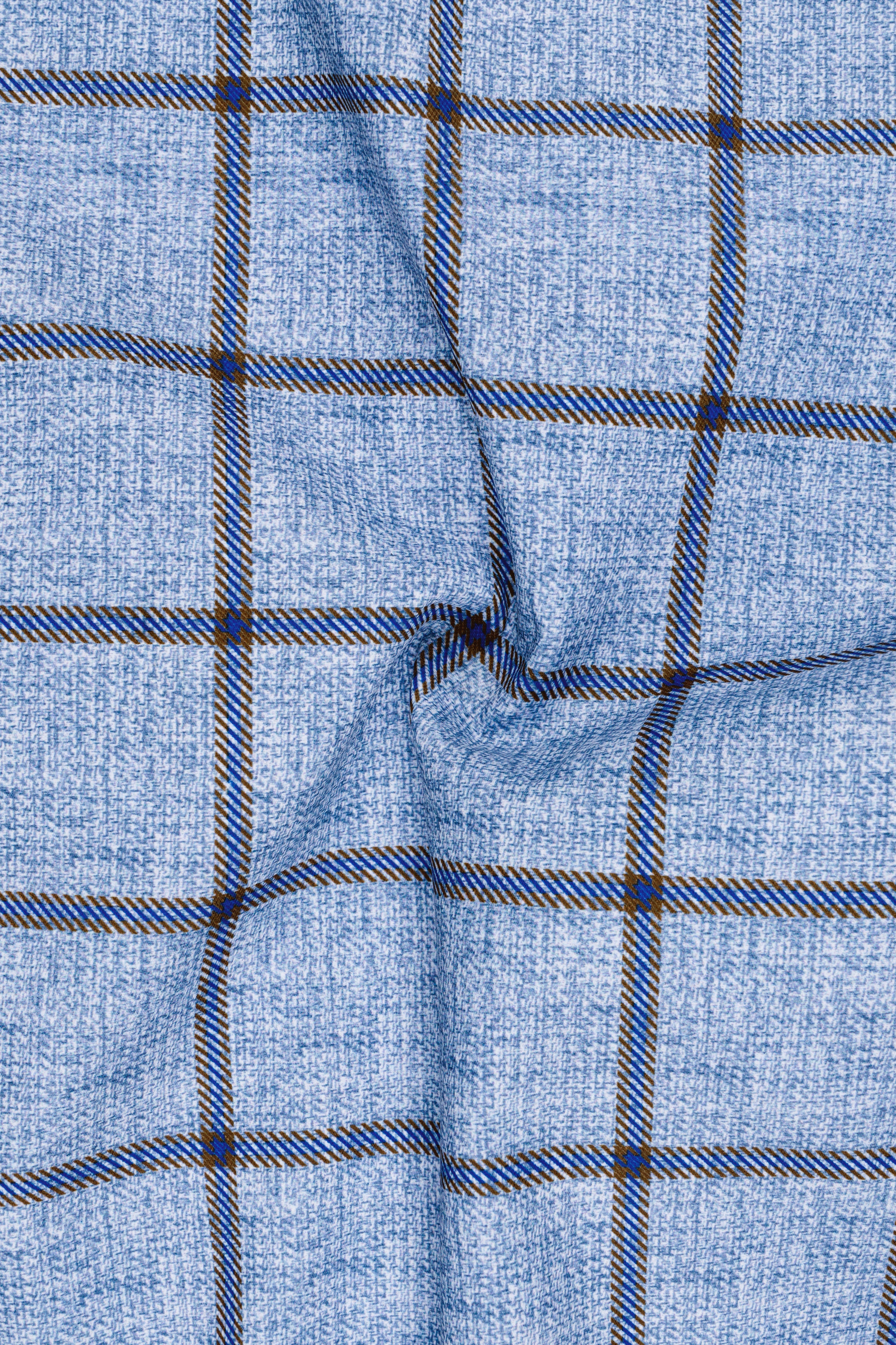 Mistrel-Spun Pearl Blue Windows Wool Rich Single Breasted Suit
