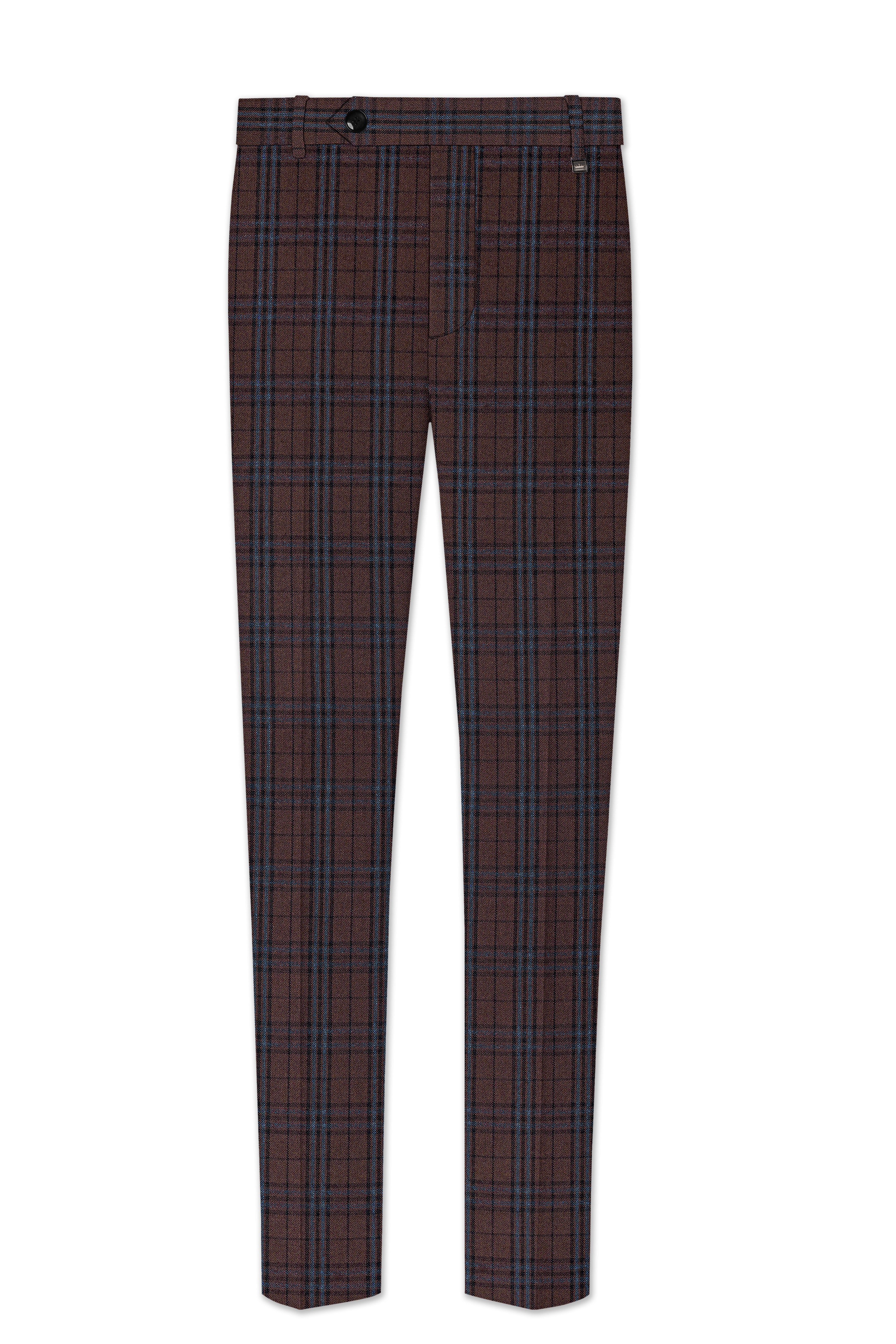 Cedar-Gingerbread Brown Plaid Wool Rich Single Breasted Suit