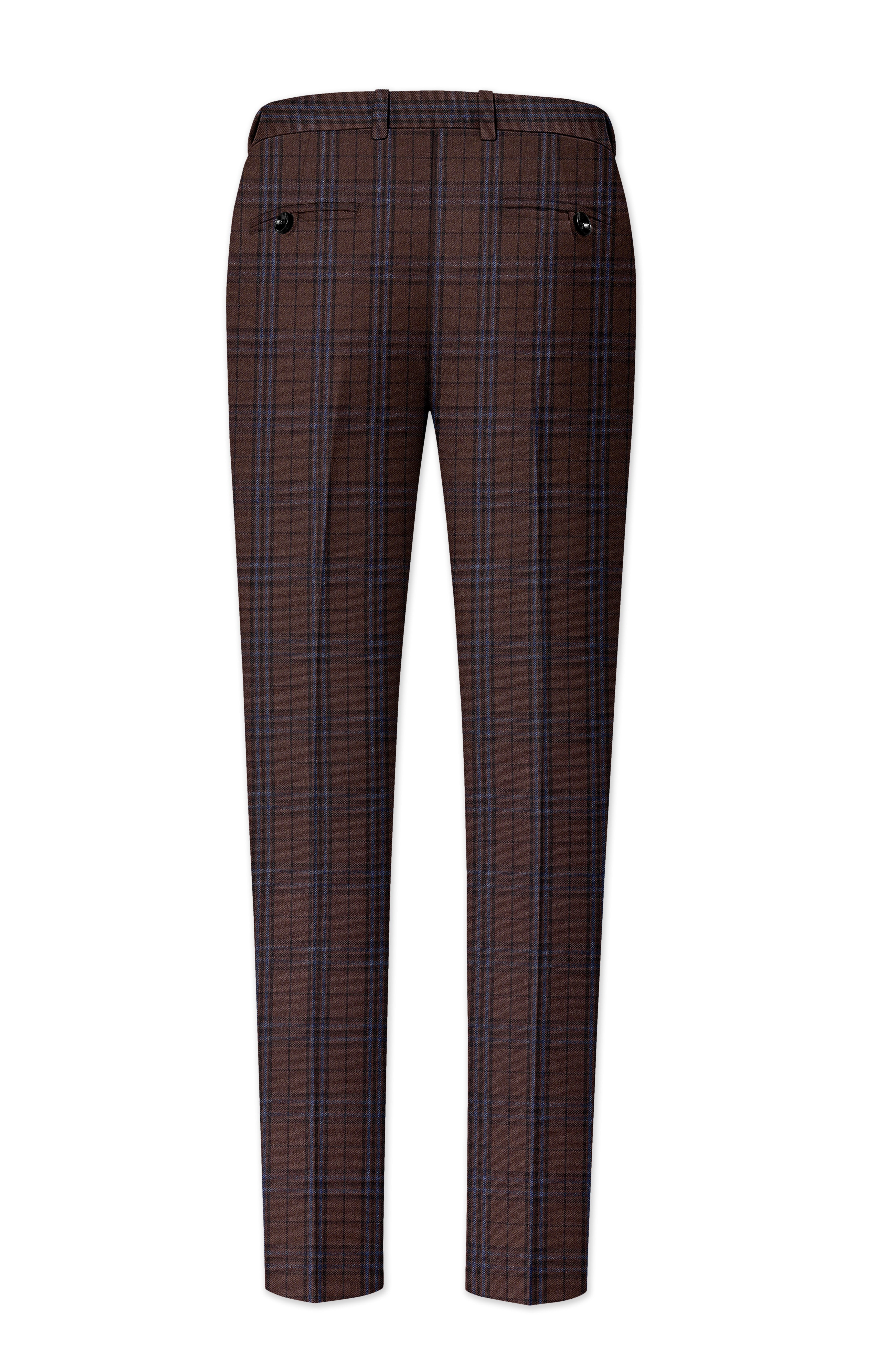 Cedar-Gingerbread Brown Plaid Wool Rich Single Breasted Suit