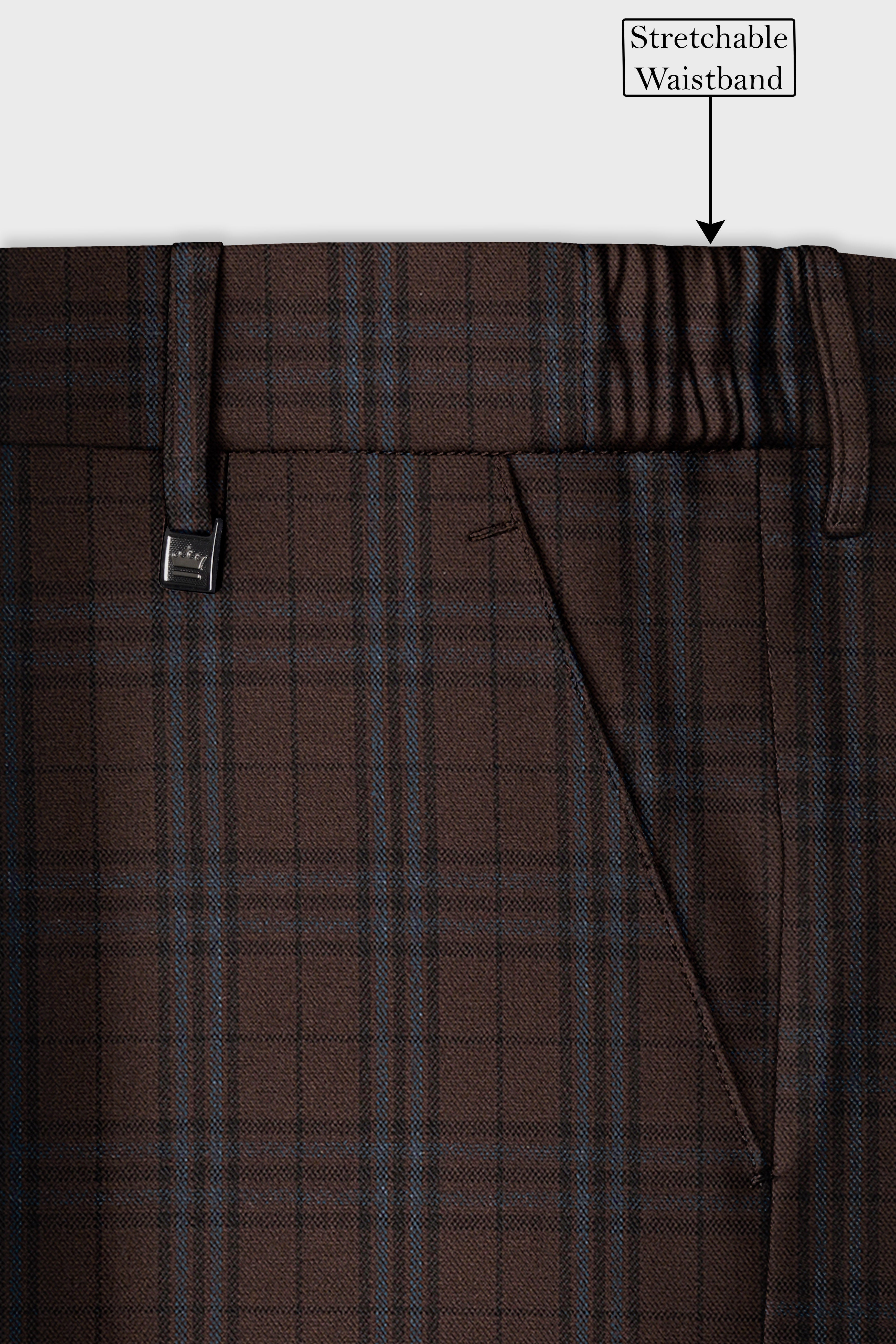 Cedar-Gingerbread Brown Plaid Wool Rich Single Breasted Suit