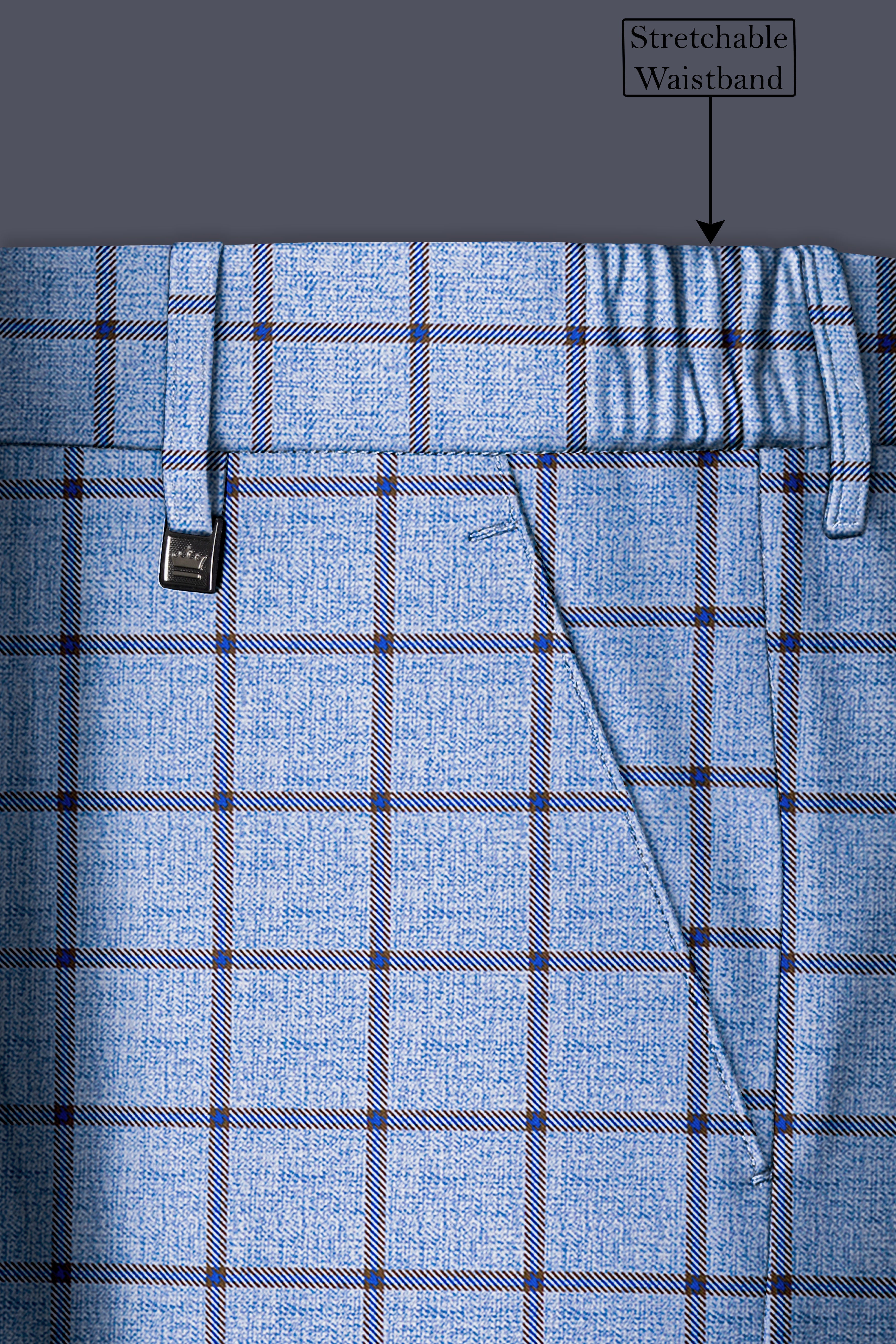 Mistrel-Spun Pearl Blue Windows Wool Rich Double Breasted Suit