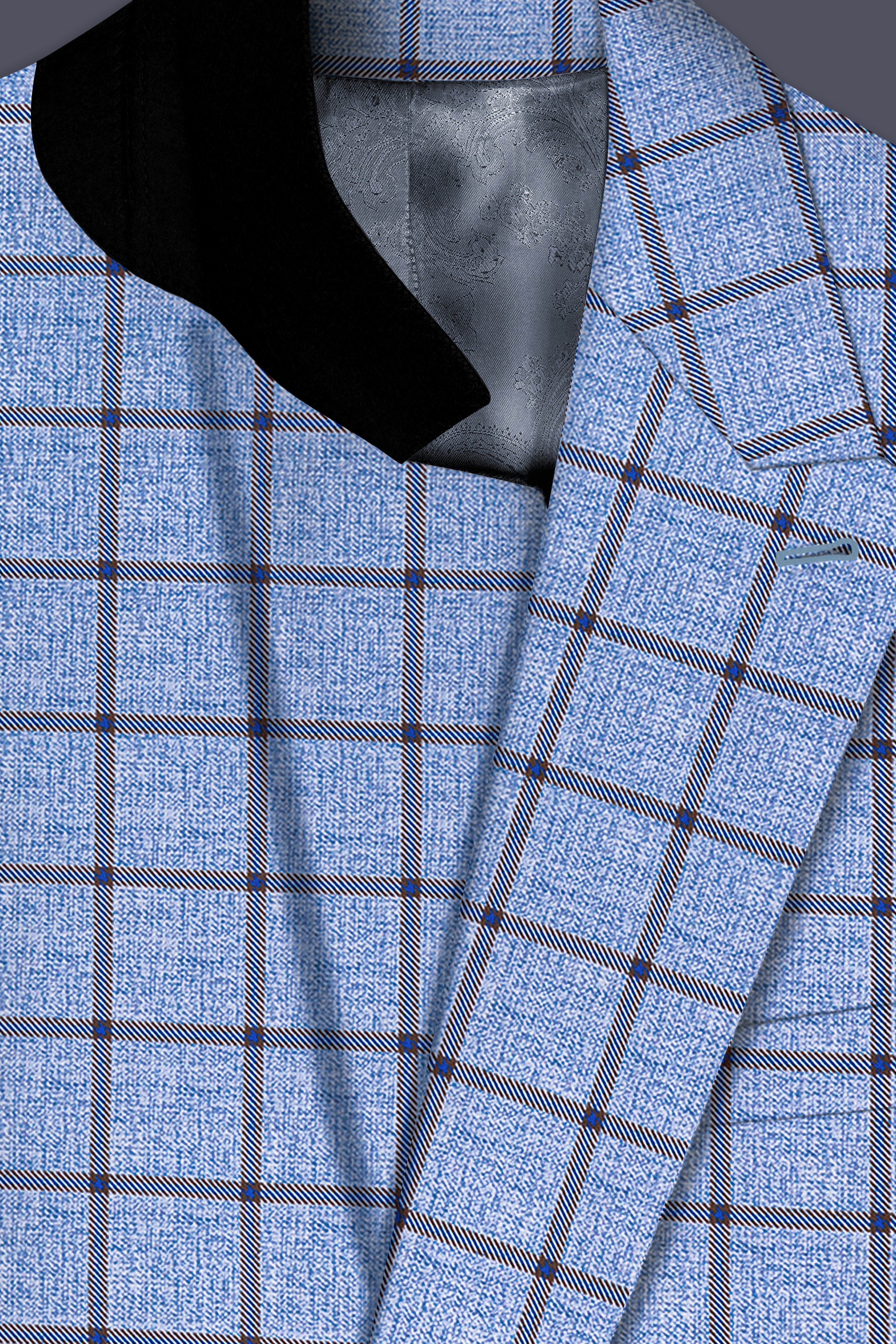 Mistrel-Spun Pearl Blue Windows Wool Rich Double Breasted Suit